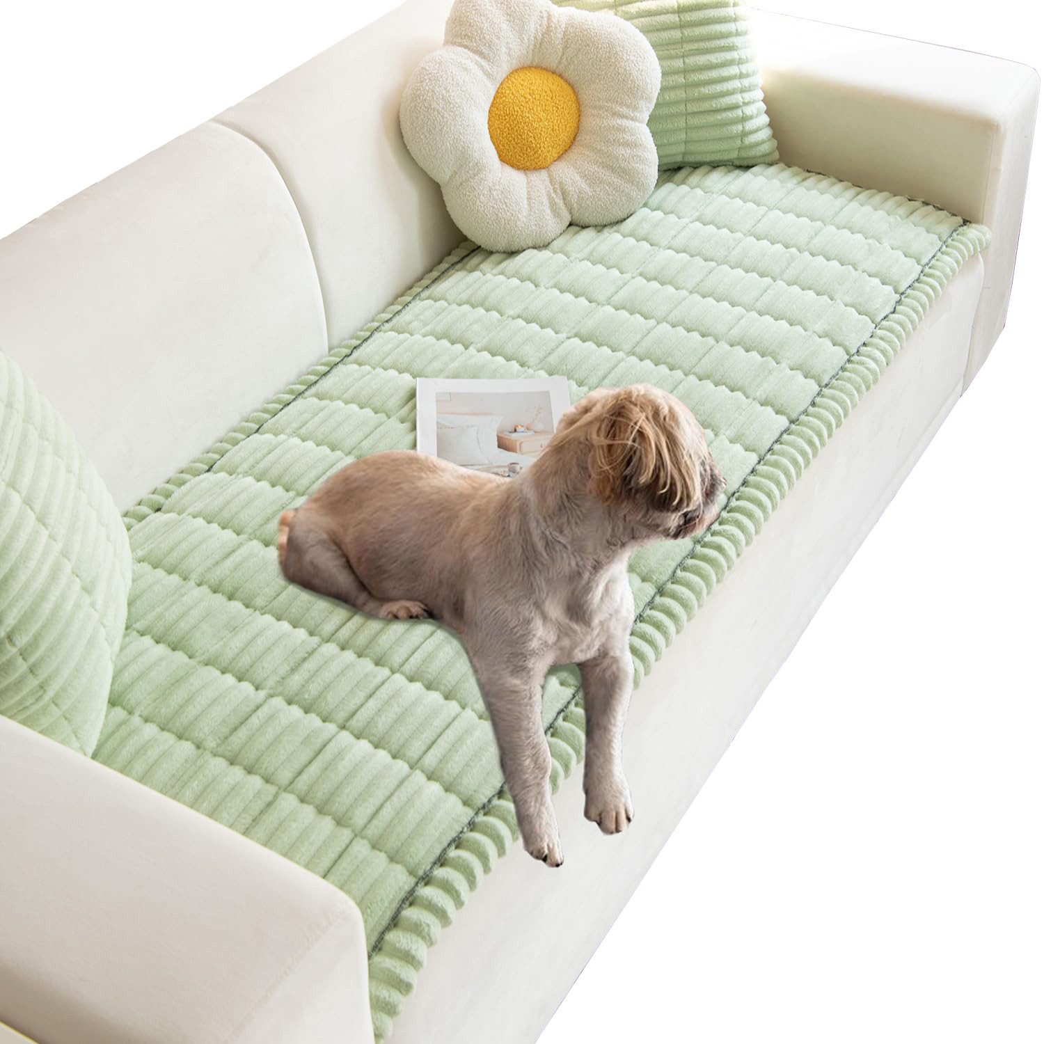 Minicloss Sofaschoner Weiche Flanell Sofa überzug Waschbar - Neue Sitzkissenbezüge, rutschfeste Sofabezug