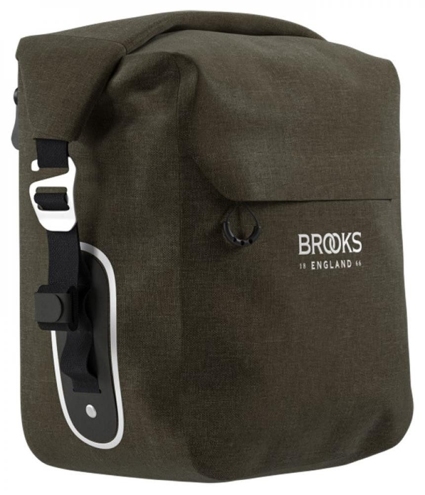 BROOKS ENGLAND Fahrradtasche BROOKS Scape Pannier Large Mud Green - wasserdichte Fahrradtasche 18 L