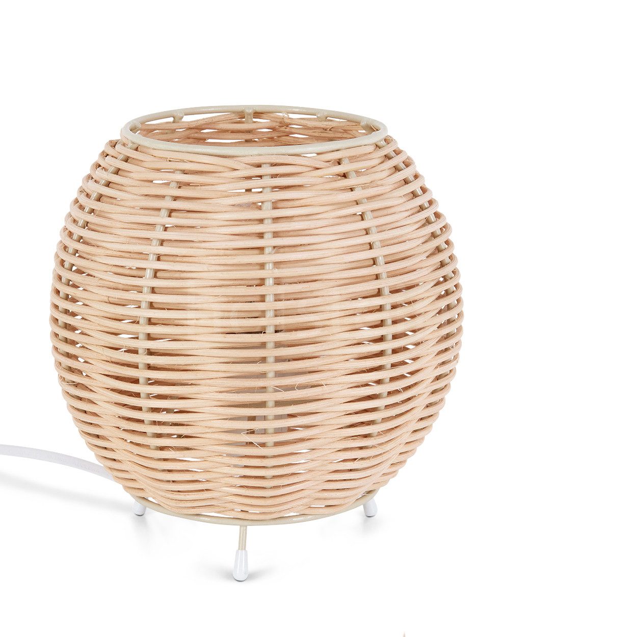 hofstein Tischleuchte Tischlampe aus Metall/Rattan in Beige/Naturfarben, oh günstig online kaufen