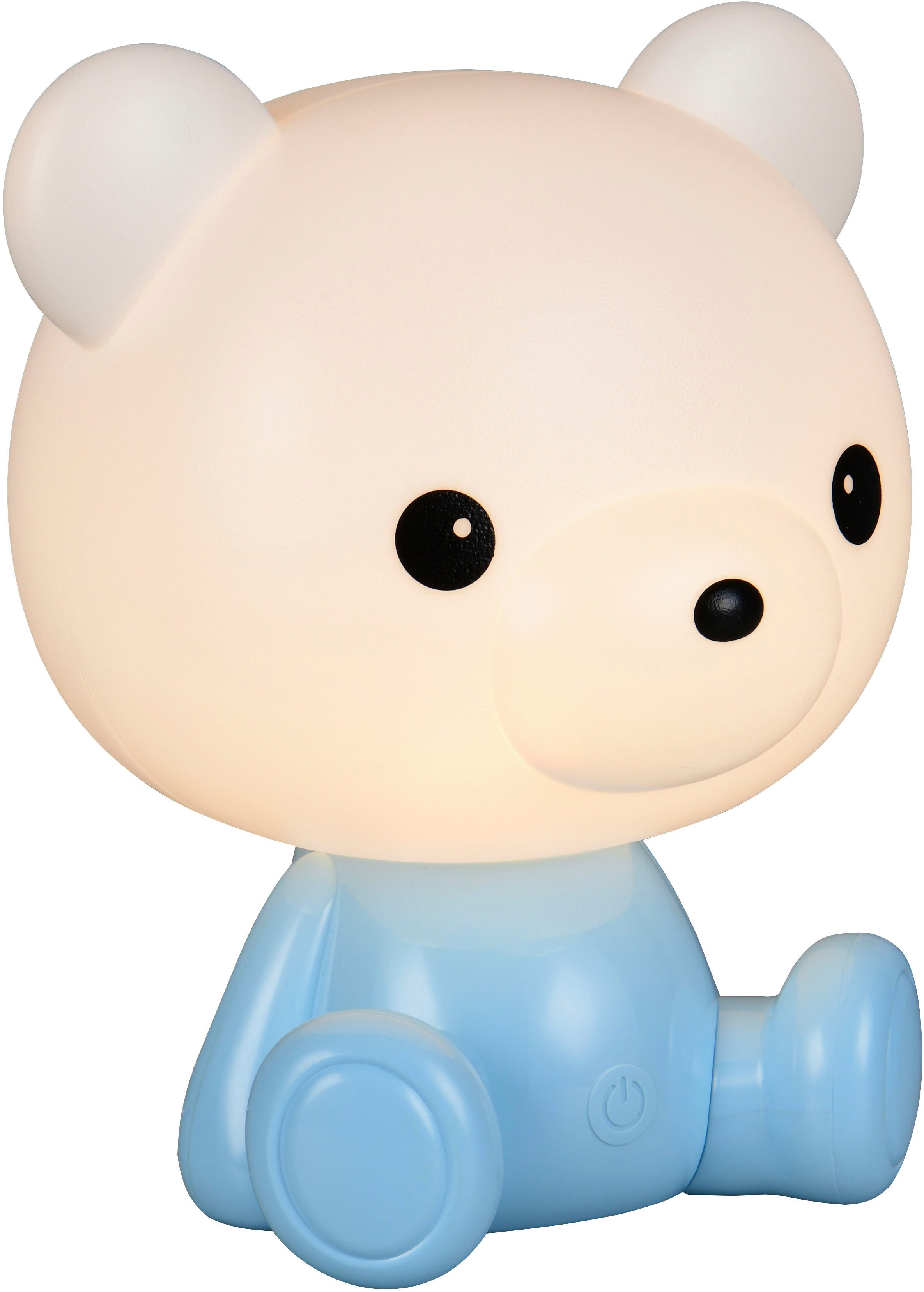 Reality Leuchten LED Tischleuchte CUTIE, Kinderzimmer Tischleuchte Nachttischleuchte Bären Optik, RGB, Ein-/Ausschalter, Farbwechsel, USB-Ladefunktion, LED fest integriert, RGB, Warmweiß, 0,3W 30 Lumen warmweiß 3000K, RGB Farbwechsel Modus, USB-Anschluss