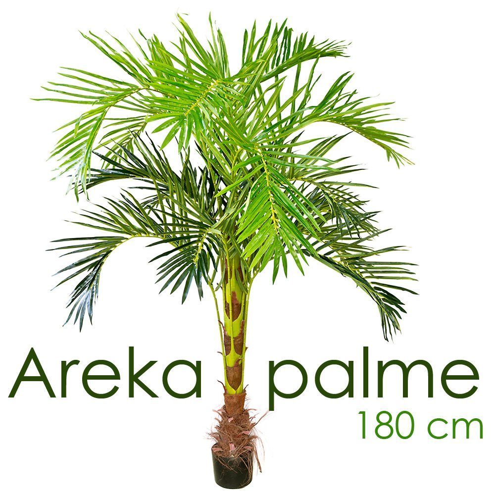 Kunstpalme Künstliche Kunstpalme Palme künstlich Arekapalme Kunstpflanze 180 cm, Decovego, Höhe 180 cm