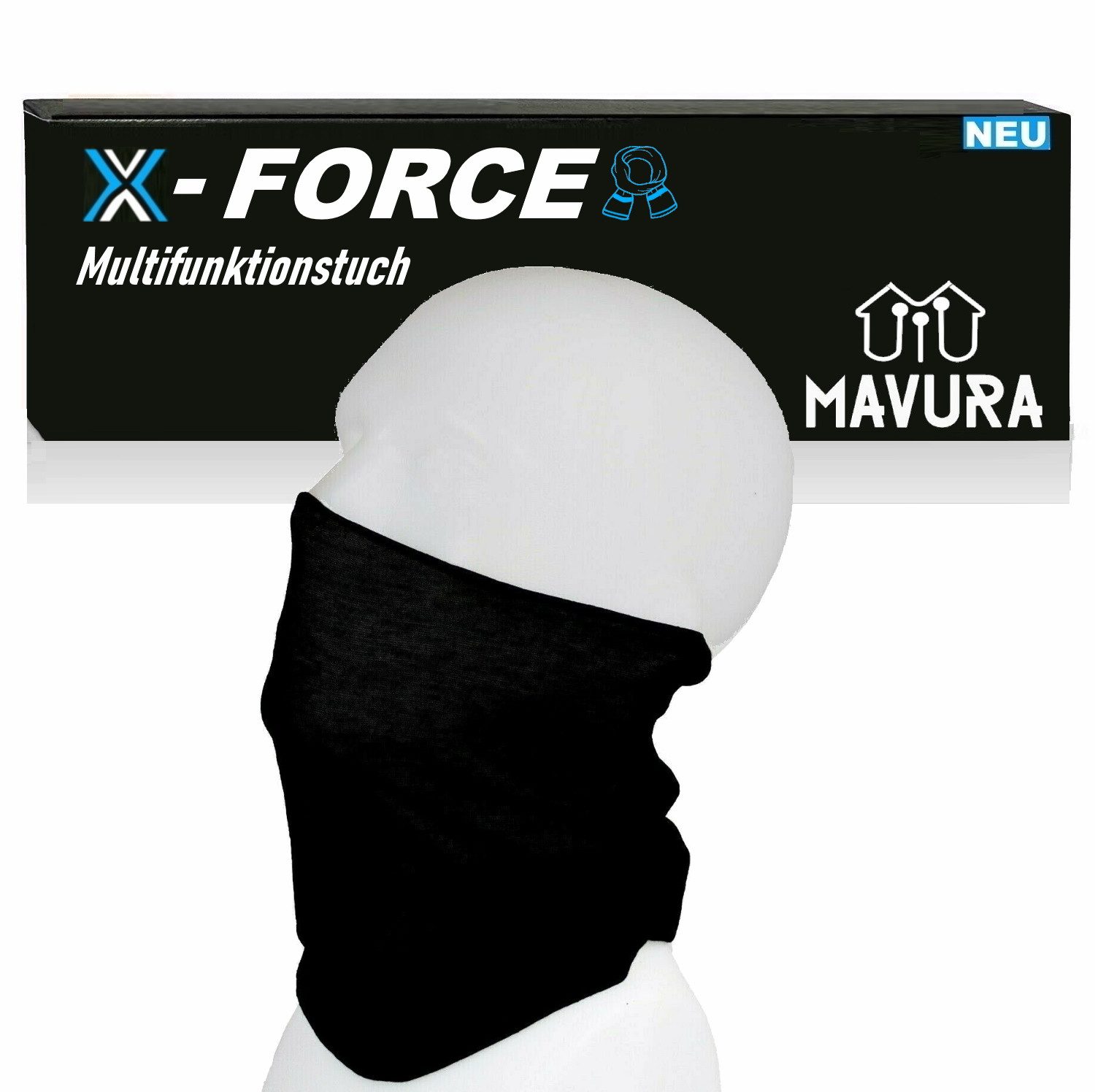 MAVURA Multifunktionstuch X-FORCE Schlauchschal Bandana Halstuch Stirnband Unisex, (Herren Damen Atmungsaktiv Motorrad), Wandern Radfahren Laufen Fahrrad Loop Schal