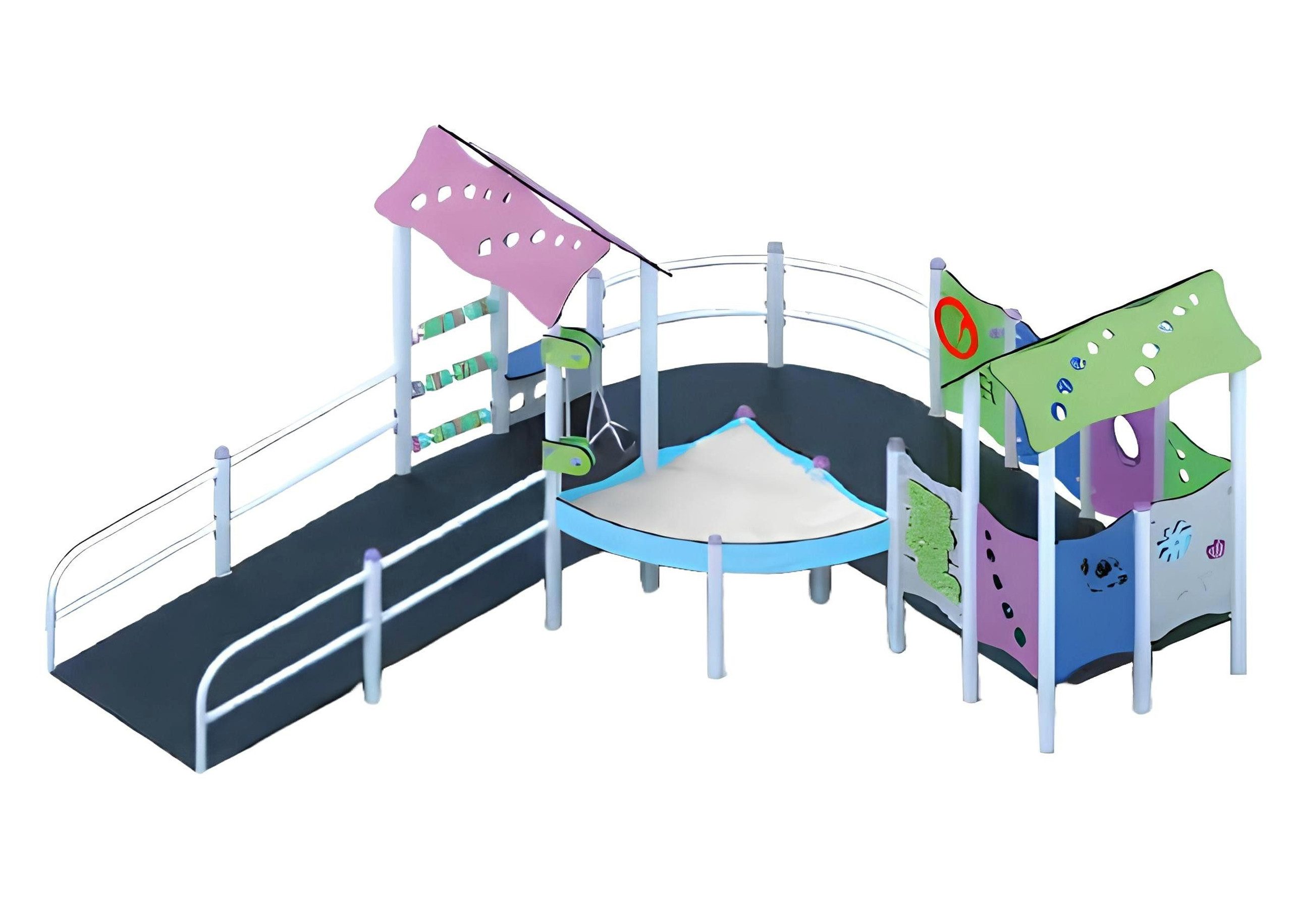 JVmoebel Spielturm Abenteuerspielplatz mit Schaukeln, Rutschen und Kletternetzen, Made in Europa
