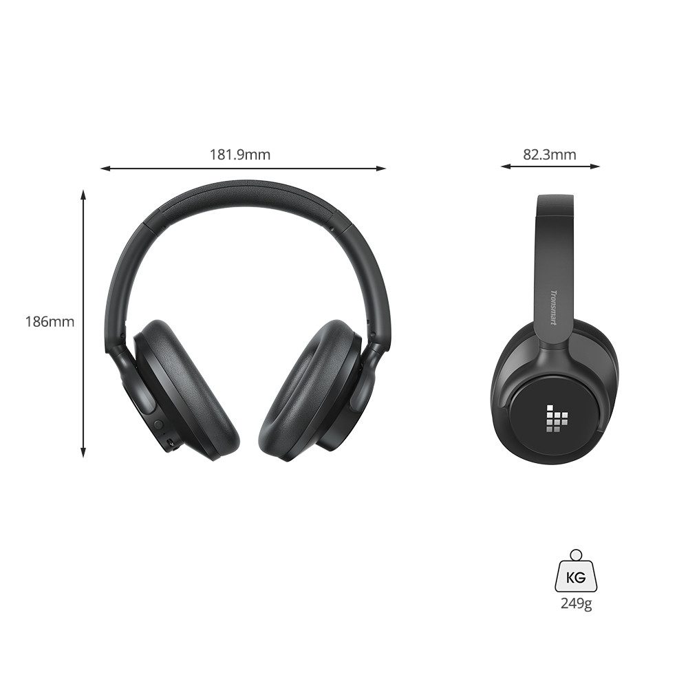 Tronsmart SOUNFII Q20S Hybrid ANC-Kopfhörer, 90° schwenkbare Ohrstöpsel wireless Kopfhörer (Google Assistant, Siri, Bluetooth, 60 Stunden Spielzeit, Hybride aktive Geräuschunterdrückung)