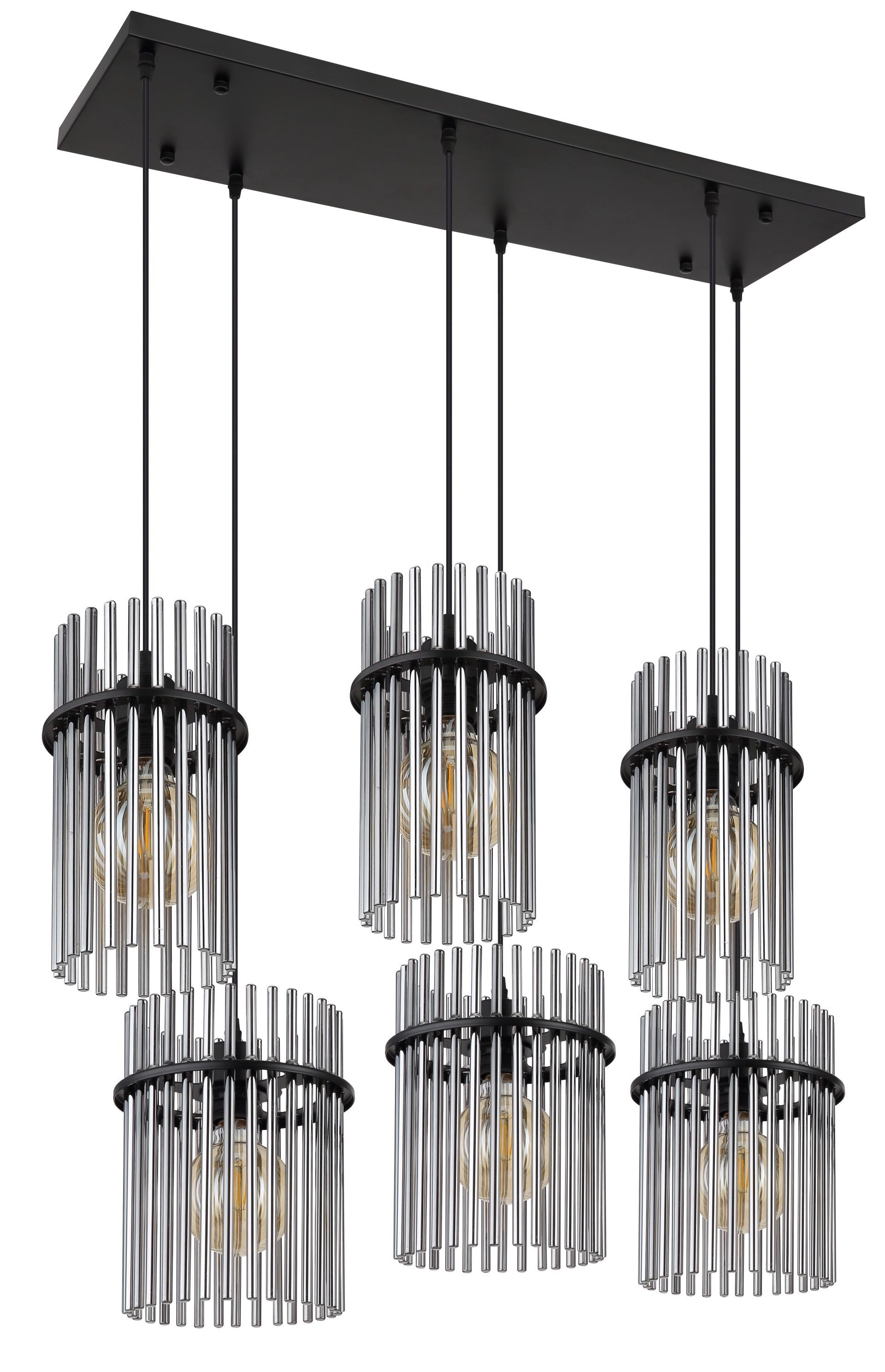 GLOBO LIGHTING Pendelleuchte GORLEY, ohne Leuchtmittel, Design Glasstäbe, Deckenlampe, Wohnzimmer, Esszimmer, Hängelampe