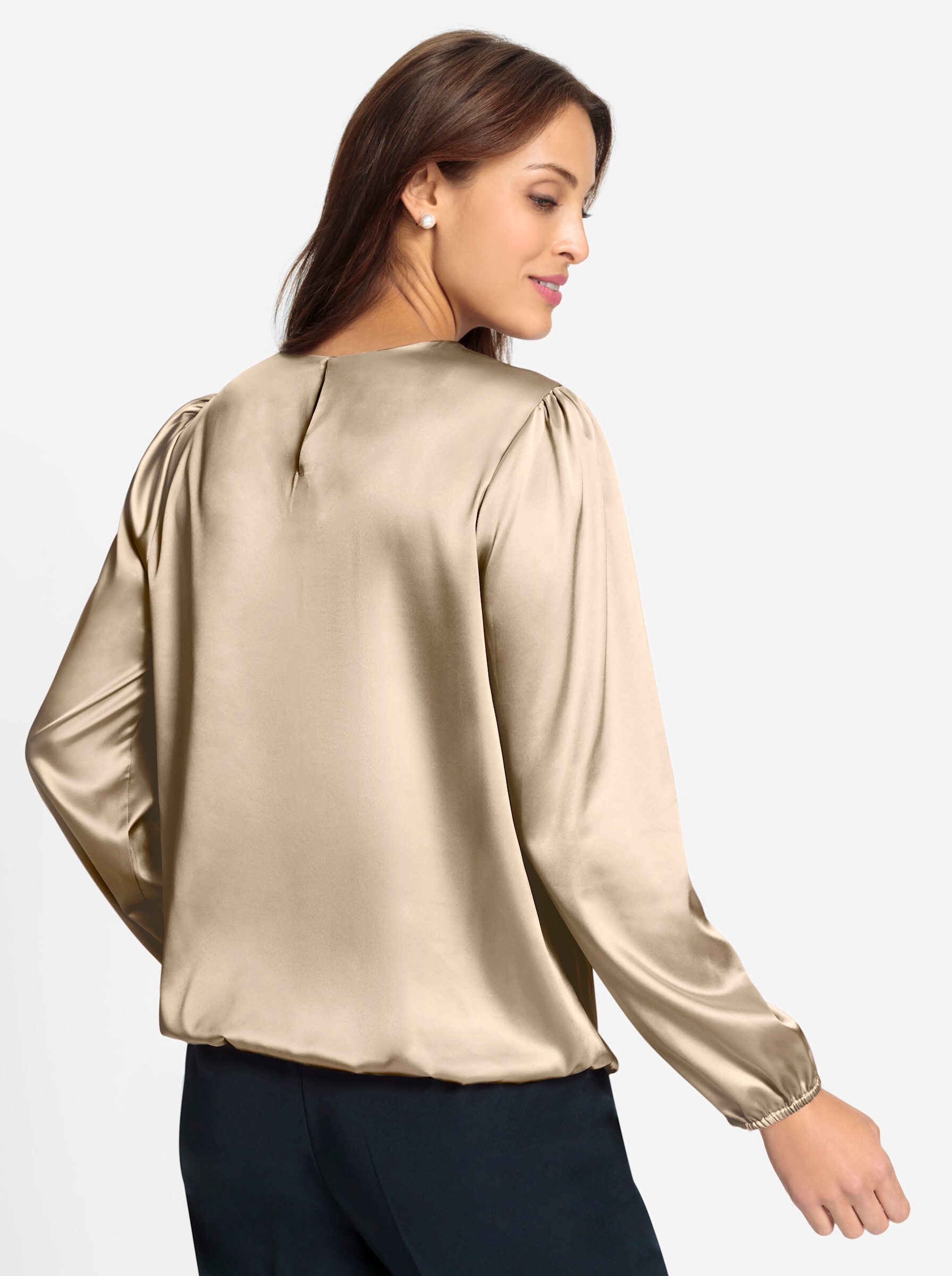 Witt Klassische Bluse Satin-Bluse Langarm