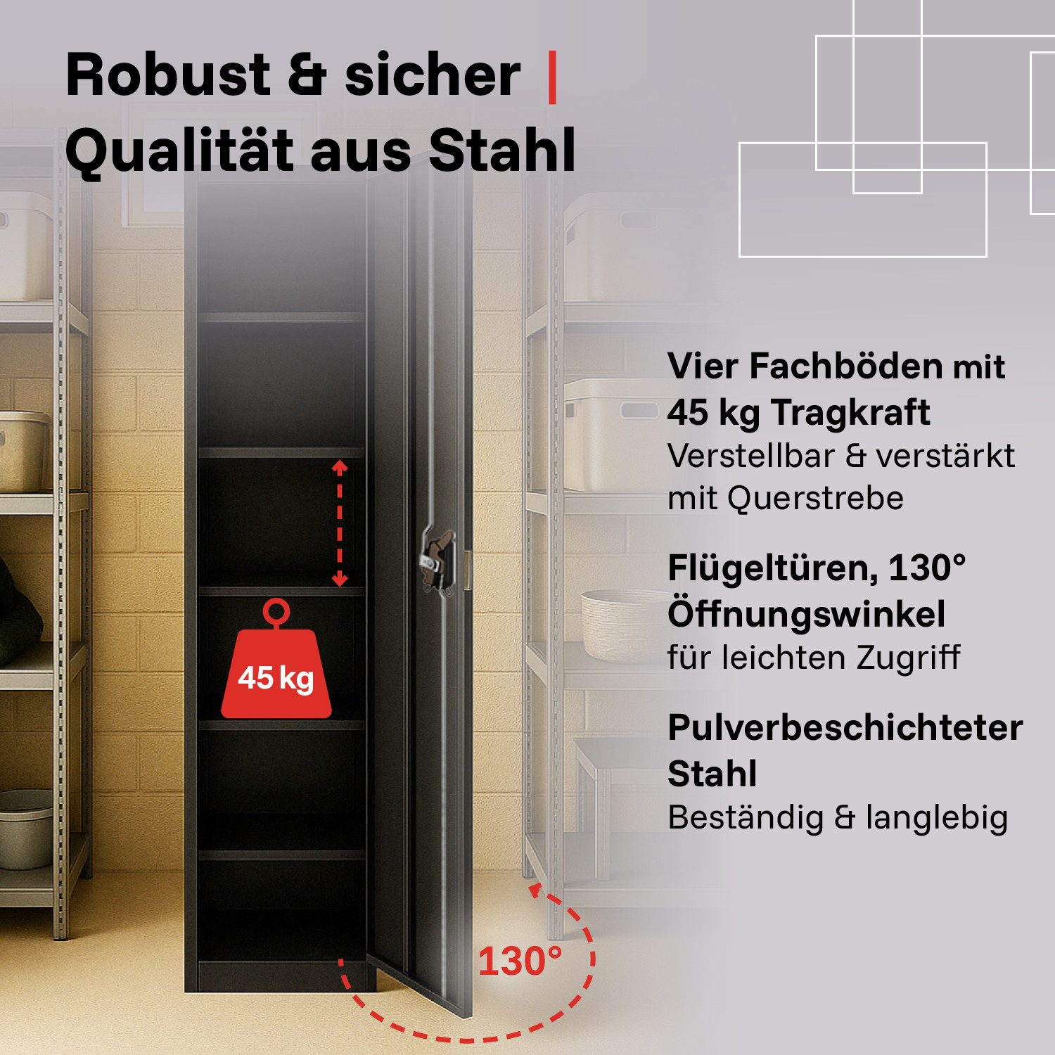 LagerZwei Aktenschrank Stahlschrank 185x50x50 cm abschließbar