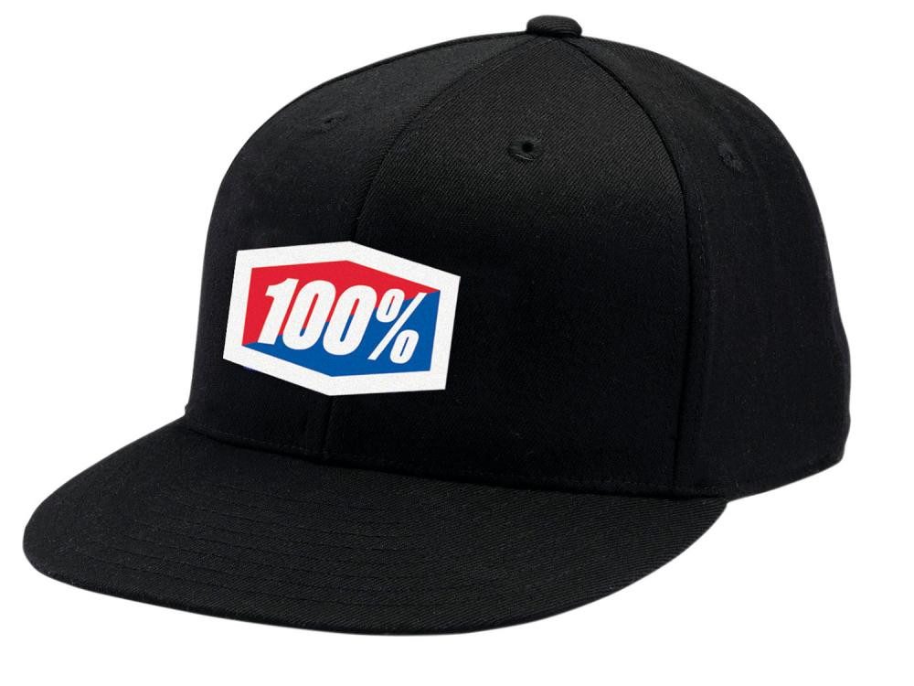 100% Unterhelmmütze 100% Official J-Fit flexfit hat L/XL black - stylische Premium-Cap mit