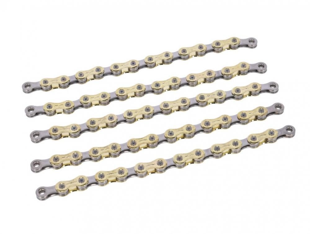 Fahrradkette XLC Kette CC-C05 1/2 x 11/128, 118 Gl. 11-f. gold/silber