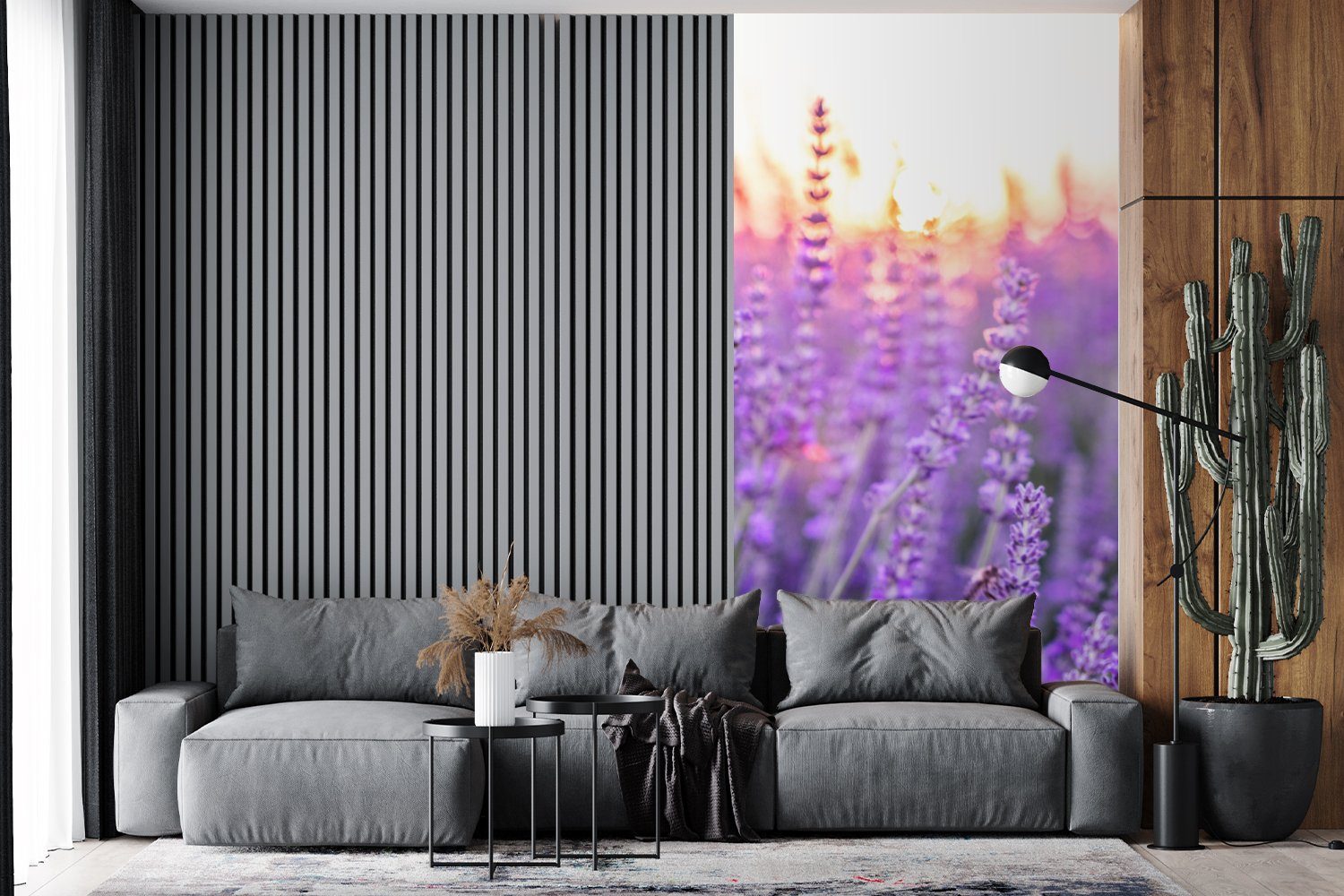 MuchoWow Fototapete Lavendel - Schlafzimmer - für Blumen, Nahaufnahme Wohnzimmer bedruckt, Matt, Vliestapete St), (2 - Lila Fototapete Küche