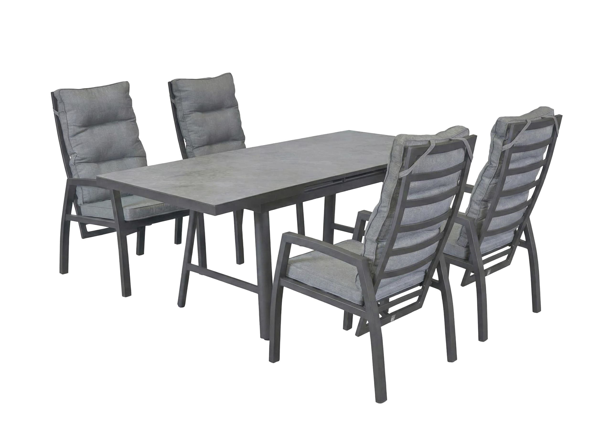 LC Garden Garten-Essgruppe LC Garden »Bondino« Dining Set Sitzgruppe Gartenset anthrazit, (4-tlg)