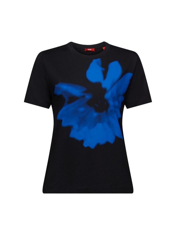 Esprit T-Shirt Jersey-T-Shirt mit Print vorne (1-tlg), Rundhalsausschnitt