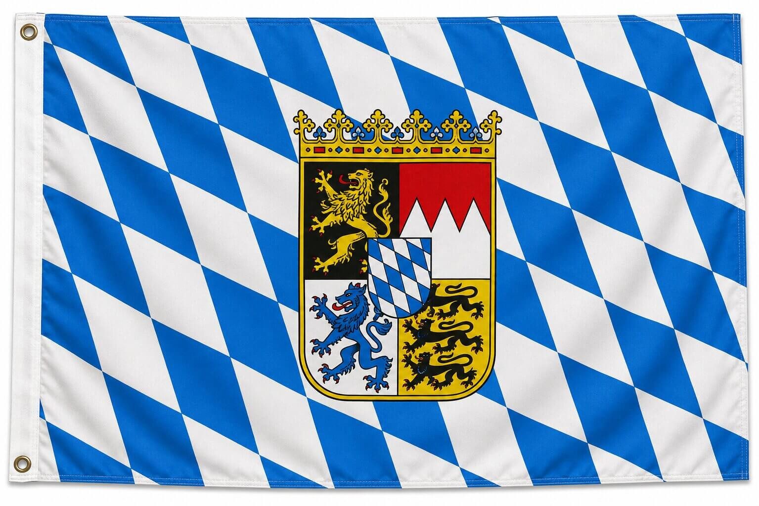 trends4cents Flagge Flagge 90 x 150 cm Hissfahne Bundesland Sturmflagge Hissfahne (Bayern Löwe Freistaat), für Fahnenmaste