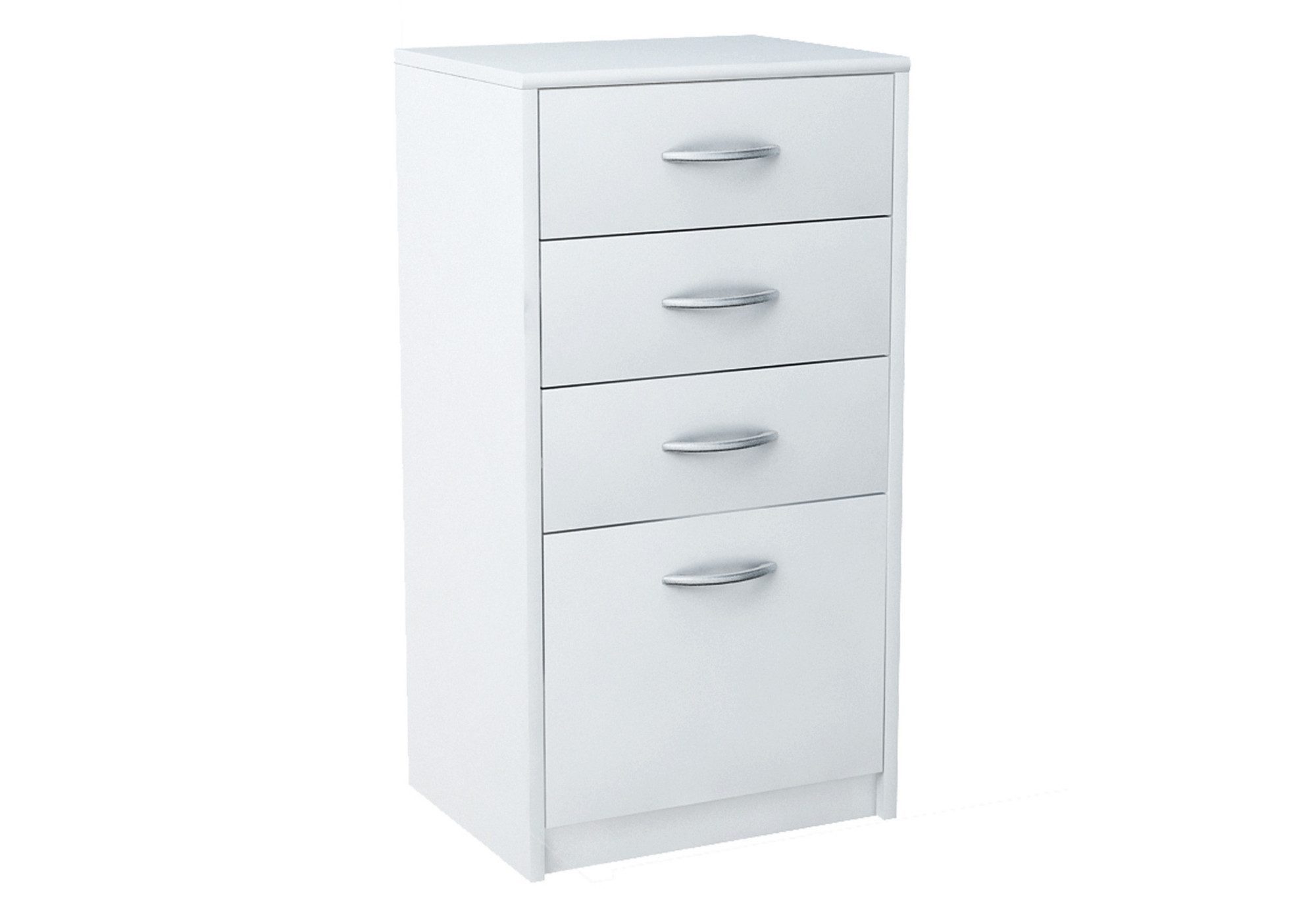 Home Collective Kommode mit 4 Schubladen mit matter Oberfläche, Kommode 45cm breit Holz (Schlafzimmer Wohnzimmer Flur Büro Organizer, Metallrollen mit Auszugsstopp), Schrank Kommode mit Schubladen Sideboard Highboard Weiß