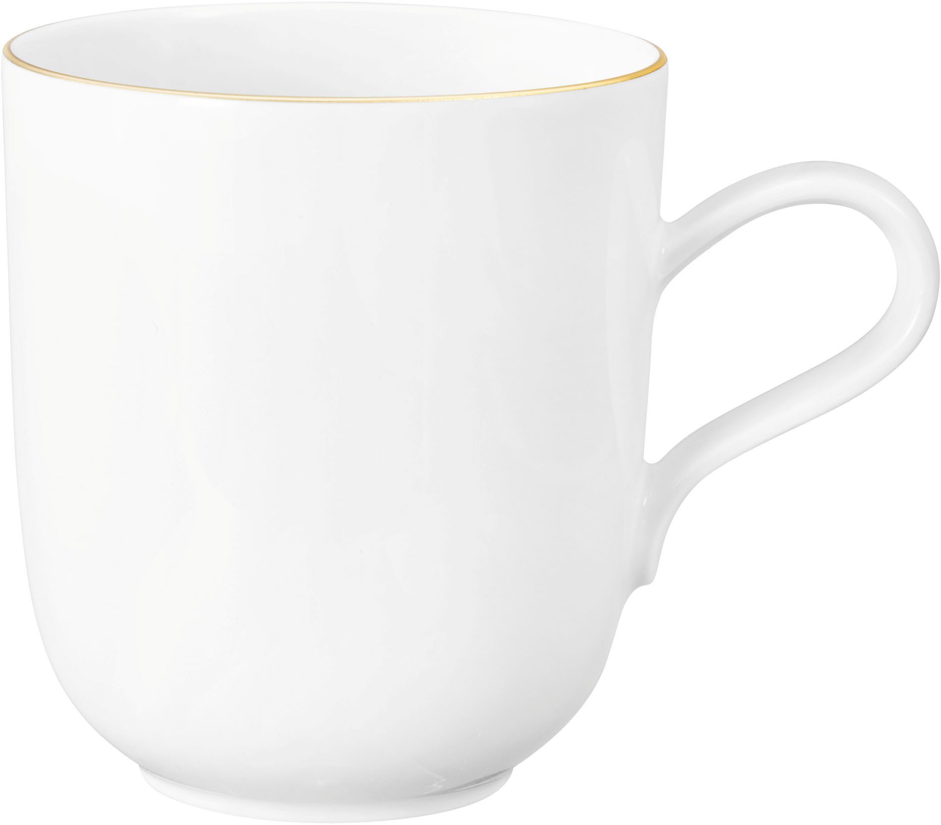 Seltmann Weiden Becher Liberty - Goldrand, 1-tlg., Porzellan, Becher mit Henkel 0,40 l