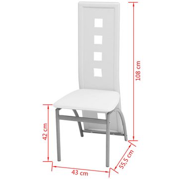 furnicato Esszimmerstuhl Esszimmerstühle 4 Stk. Weiß Kunstleder (4 St)