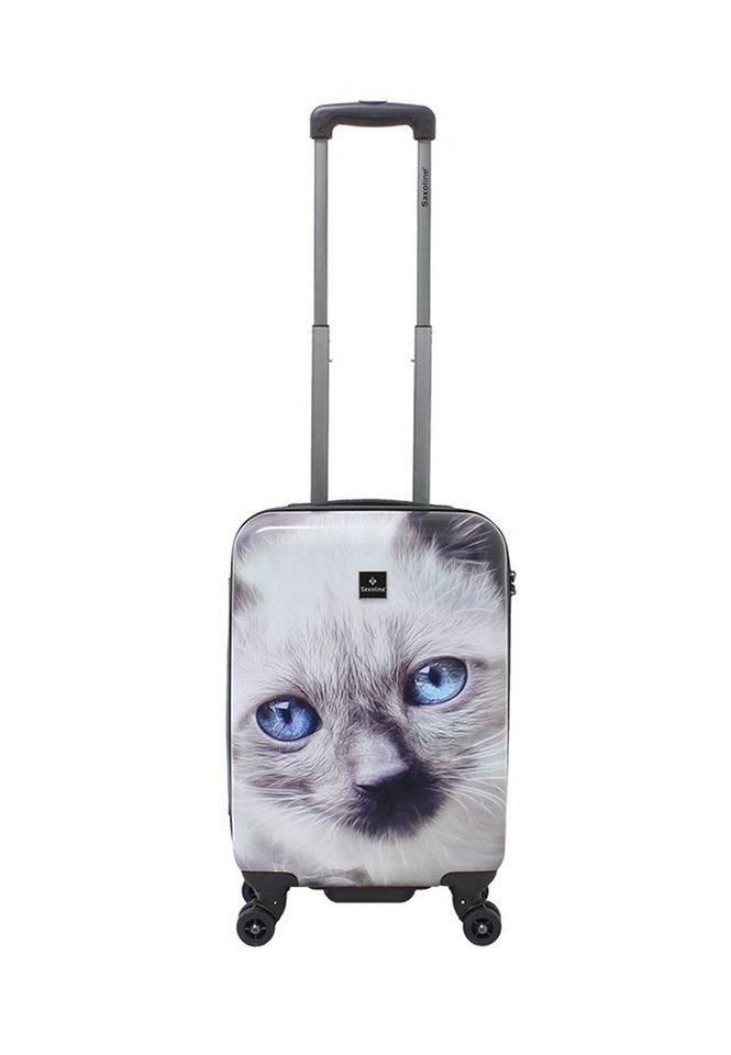 Saxoline® Koffer White Cat, mit niedlichem Katzenmotiv, Mit integriertem  Zahlenschloss sicher verschließbar