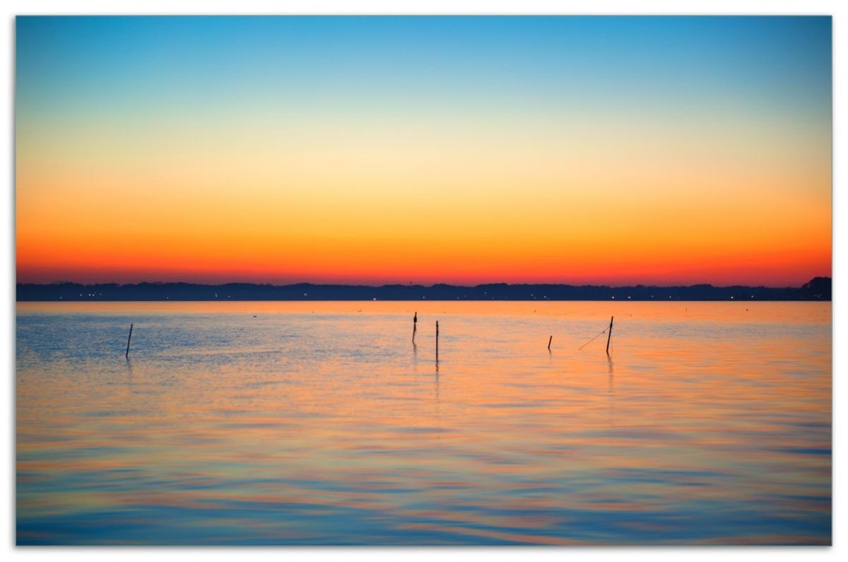 Wallario Herd-Abdeckplatte Sonnenuntergang über einem See in Japan, ESG-Sicherheitsglas, (Glasplatte, 1 tlg., inkl. 5mm Noppen), verschiedene Größen