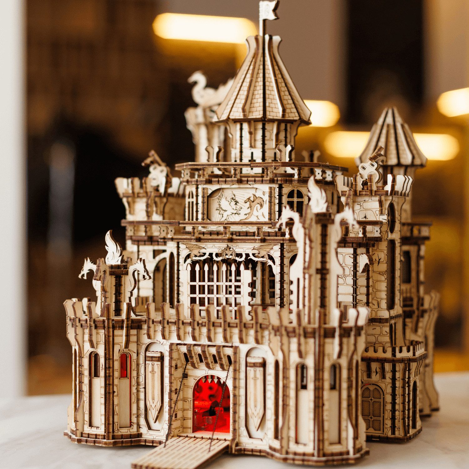 WoodTrick Modellbausatz WoodTrick Dragon Castle Mechanisches Holzpuzzle, (9 günstig online kaufen