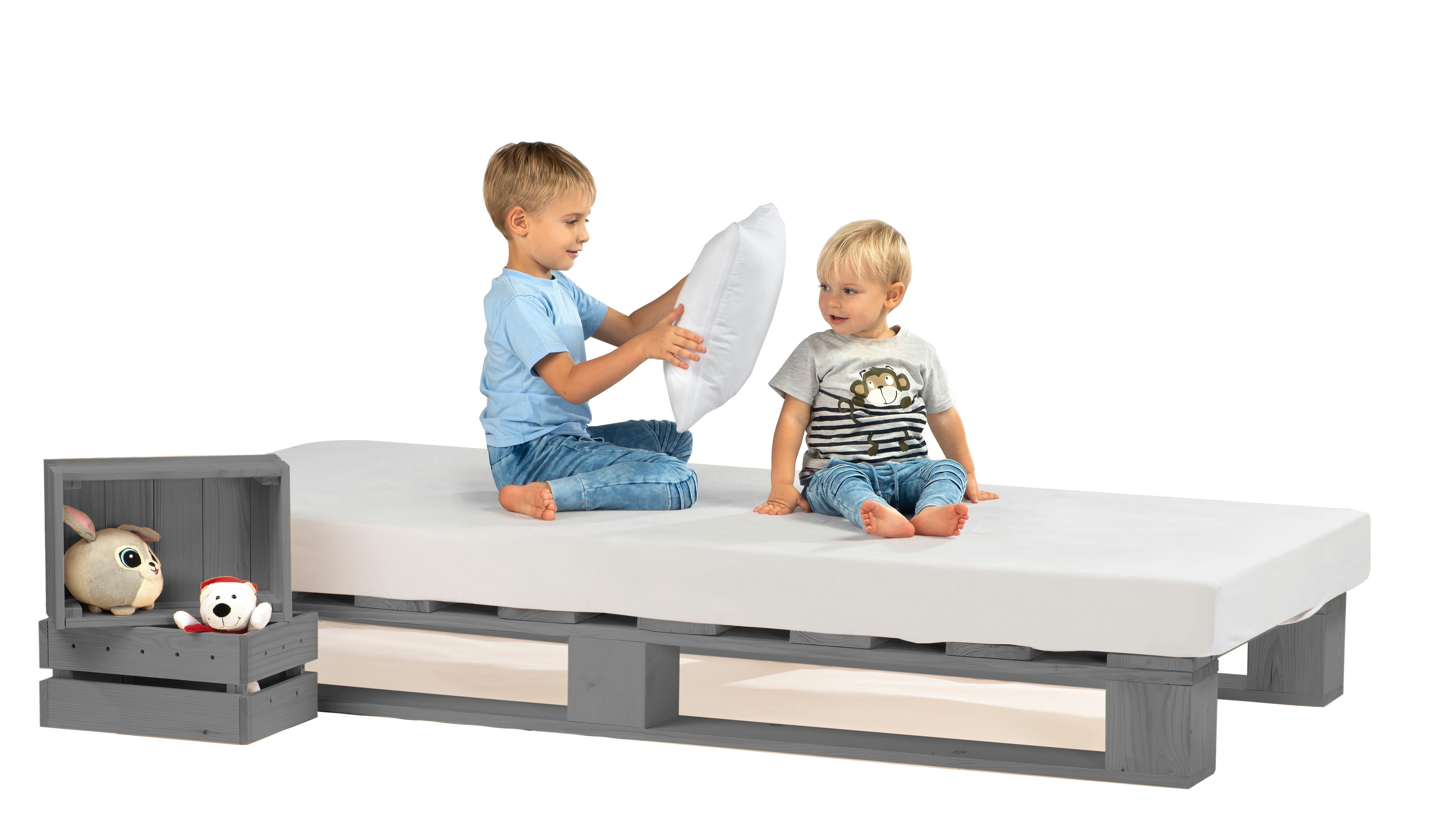 sunnypillow Palettenbett Massivholzbett 80 90 100 günstig online kaufen