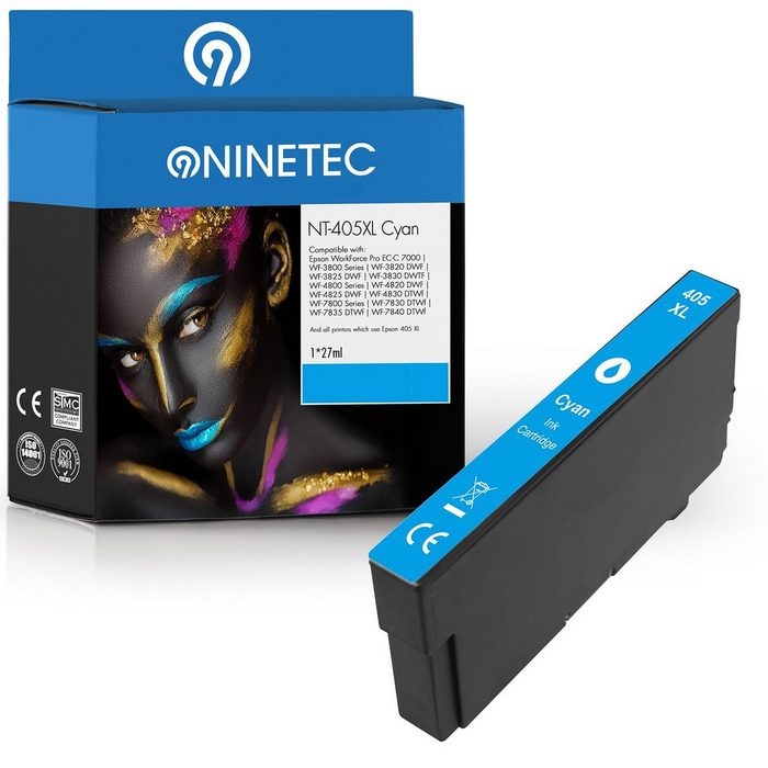 NINETEC ersetzt Epson 405XL Cyan Tintenpatrone