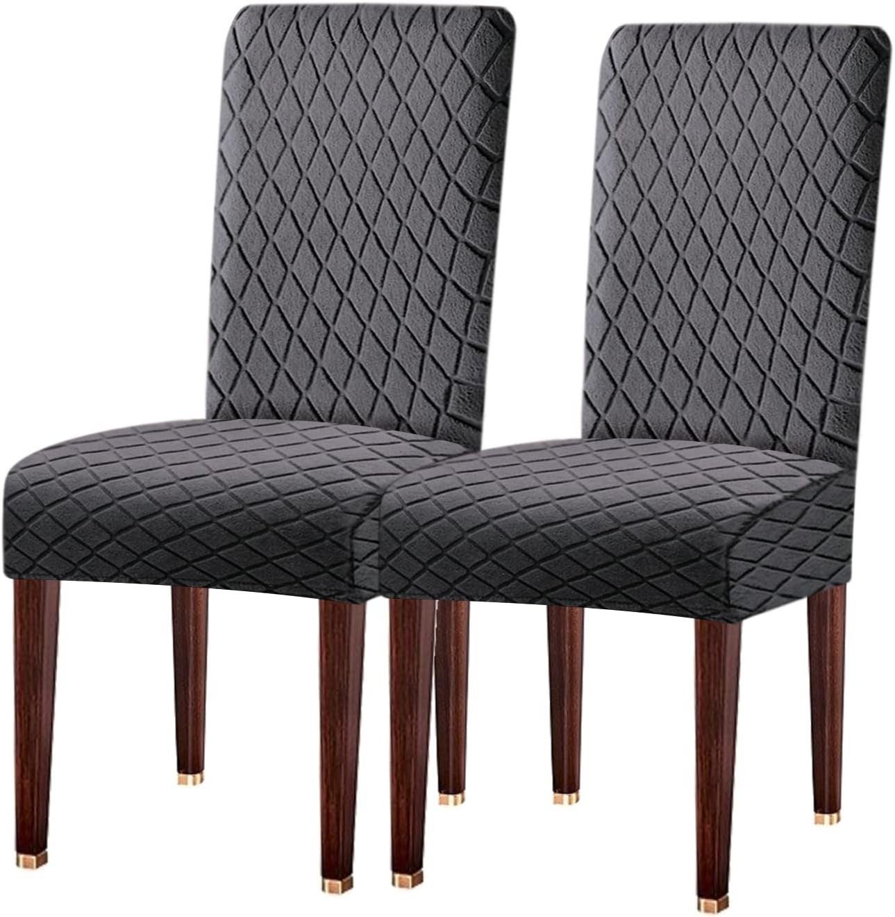 Sitzflächenhusse 2/4/6er Set Stretch Stuhlhussen für Esszimmerstühle