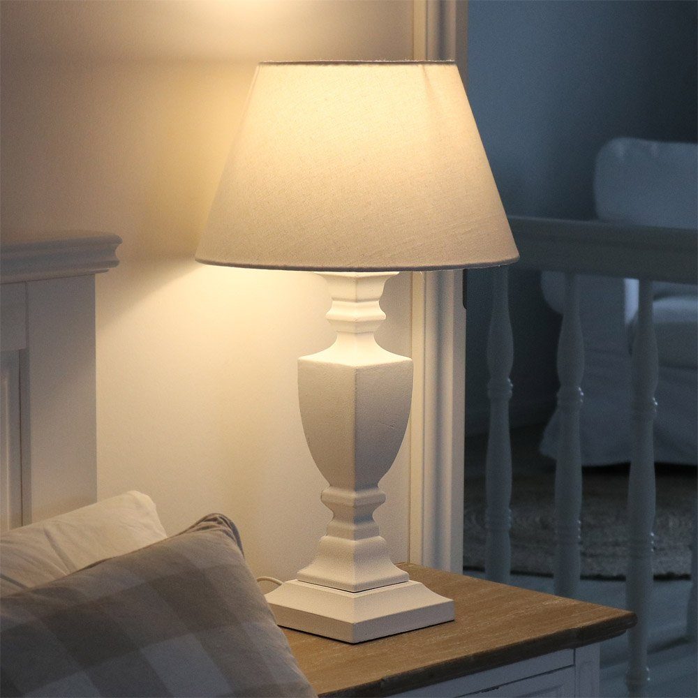Grafelstein Tischleuchte Tischlampe JERSEY weiß im Landhausstil H51,5cm Tis günstig online kaufen