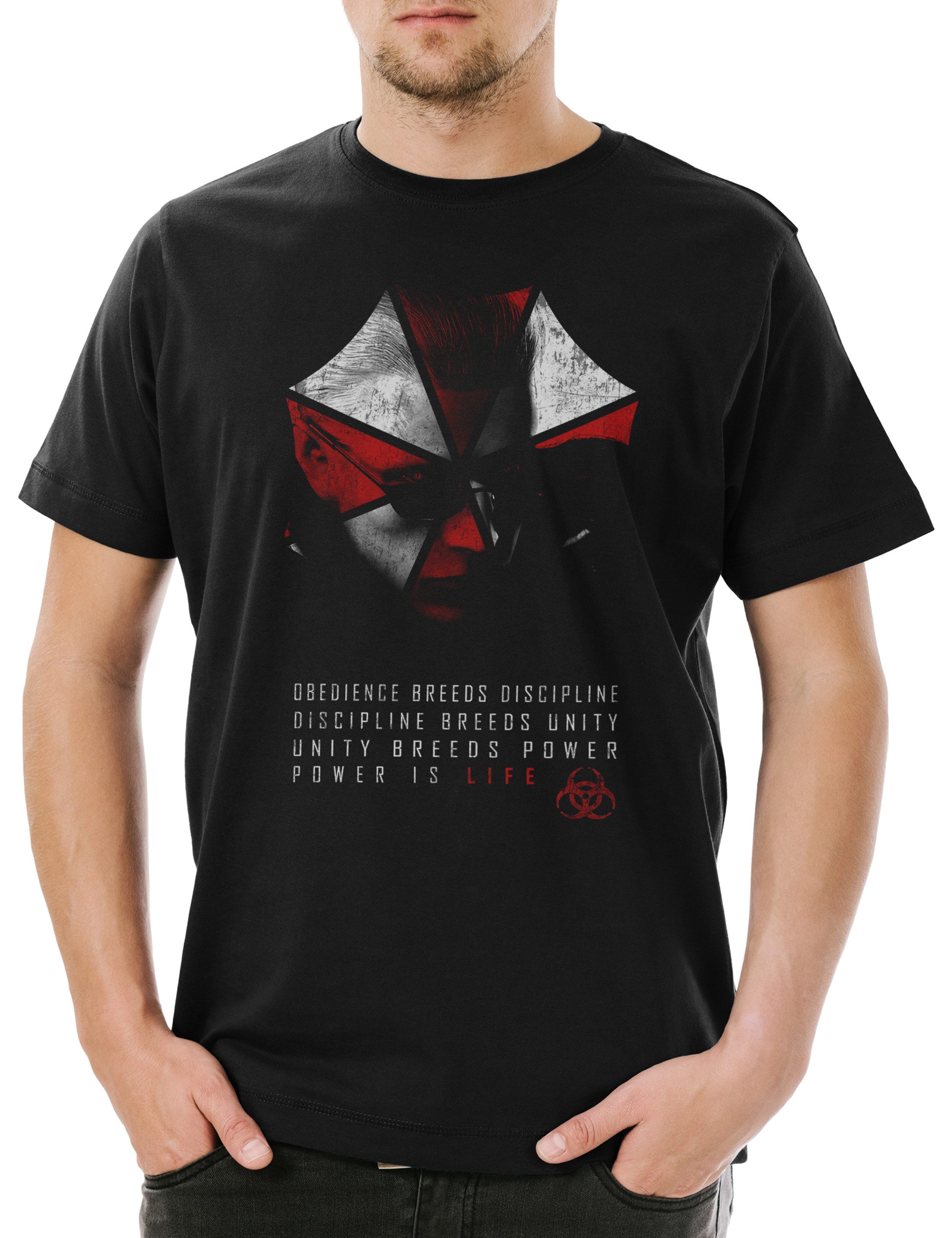 Urban Backwoods Print-Shirt Wesker Umbrella Herren T-Shirt Resident Corporation Corp Evil Logo (1-tlg) Dead Zombie Game Kult