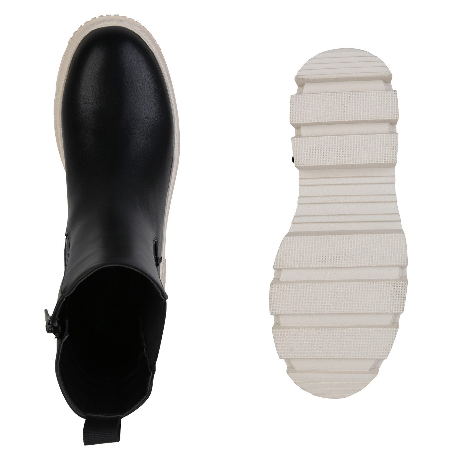 VAN HILL 840554 Stiefelette Damen Klassische Stiefeletten Prints Stiefel Profil-Sohle