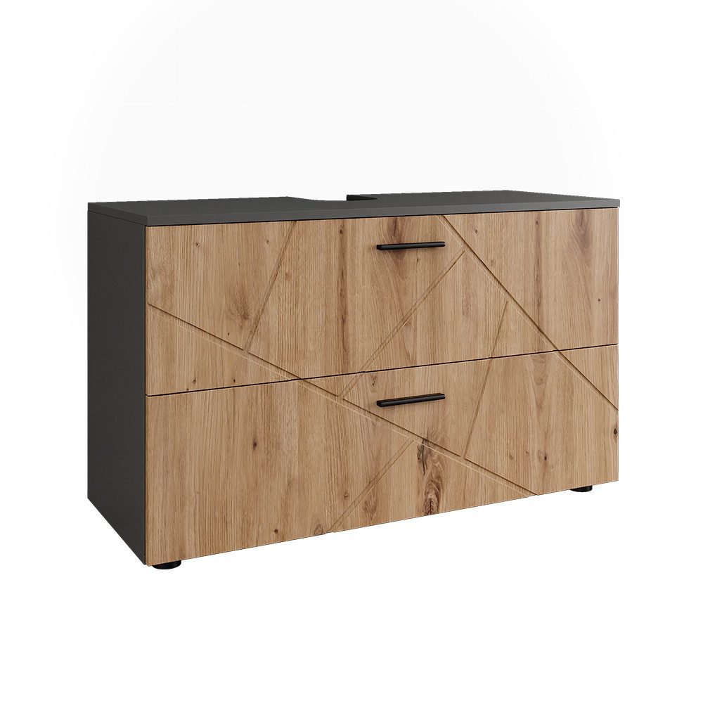 Vicco Waschbeckenunterschrank Irma, Anthrazit/Goldkraft Eiche, 100.1 günstig online kaufen