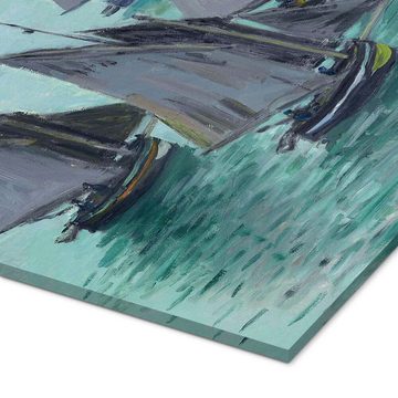 Posterlounge Acrylglasbild Claude Monet, Fischerboote bei ruhigem Wetter, Wohnzimmer Maritim Malerei