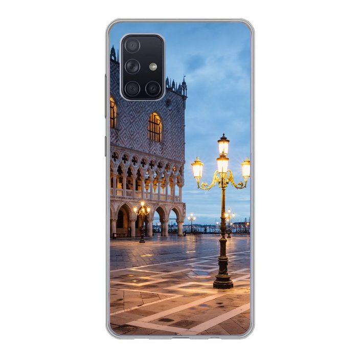 MuchoWow Handyhülle Laternenpfahl - Platz - Venedig Handyhülle Samsung Galaxy A51 5G Smartphone-Bumper Print Handy