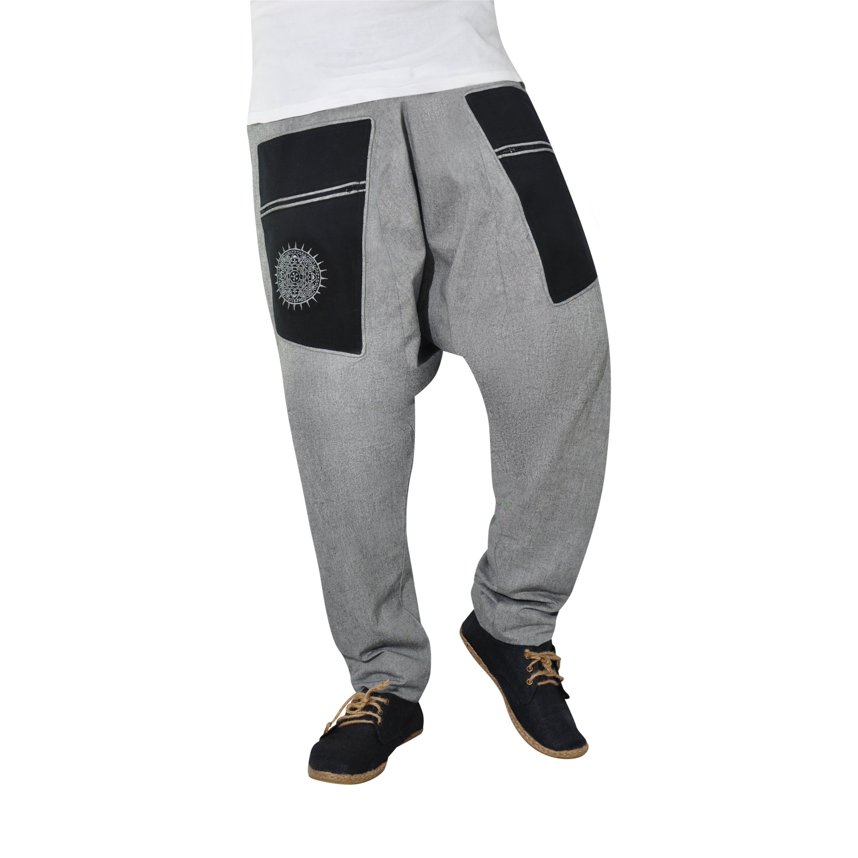 Haremshose Herren, Baumwolle, Aladinhose Herren Goa Hose Pumphose Hippie Hose