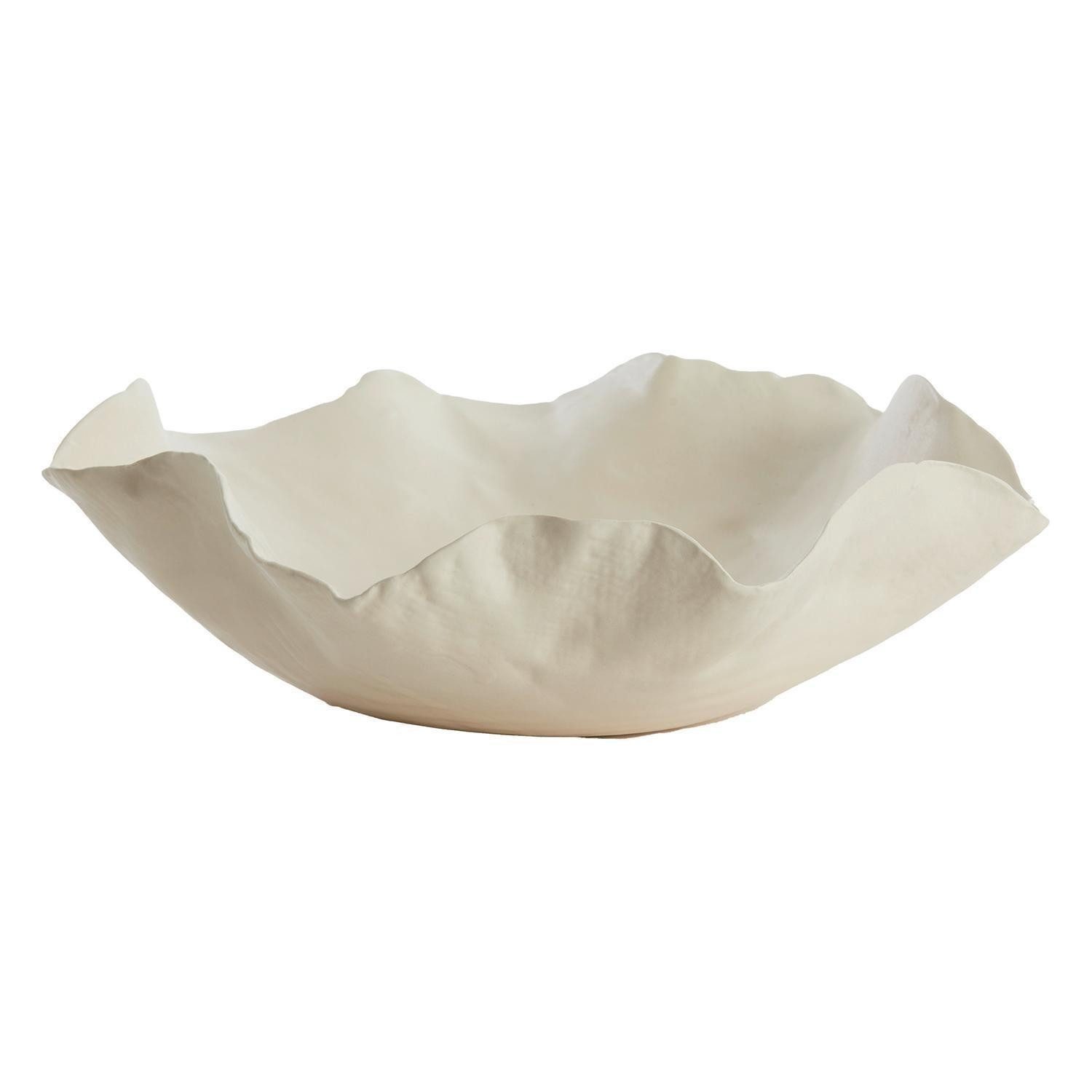 Light & Living Dekoschale BANDA, B 34 x H 11 x T 31 cm, Creme, (1 St), Keramik, mit gewelltem Rand