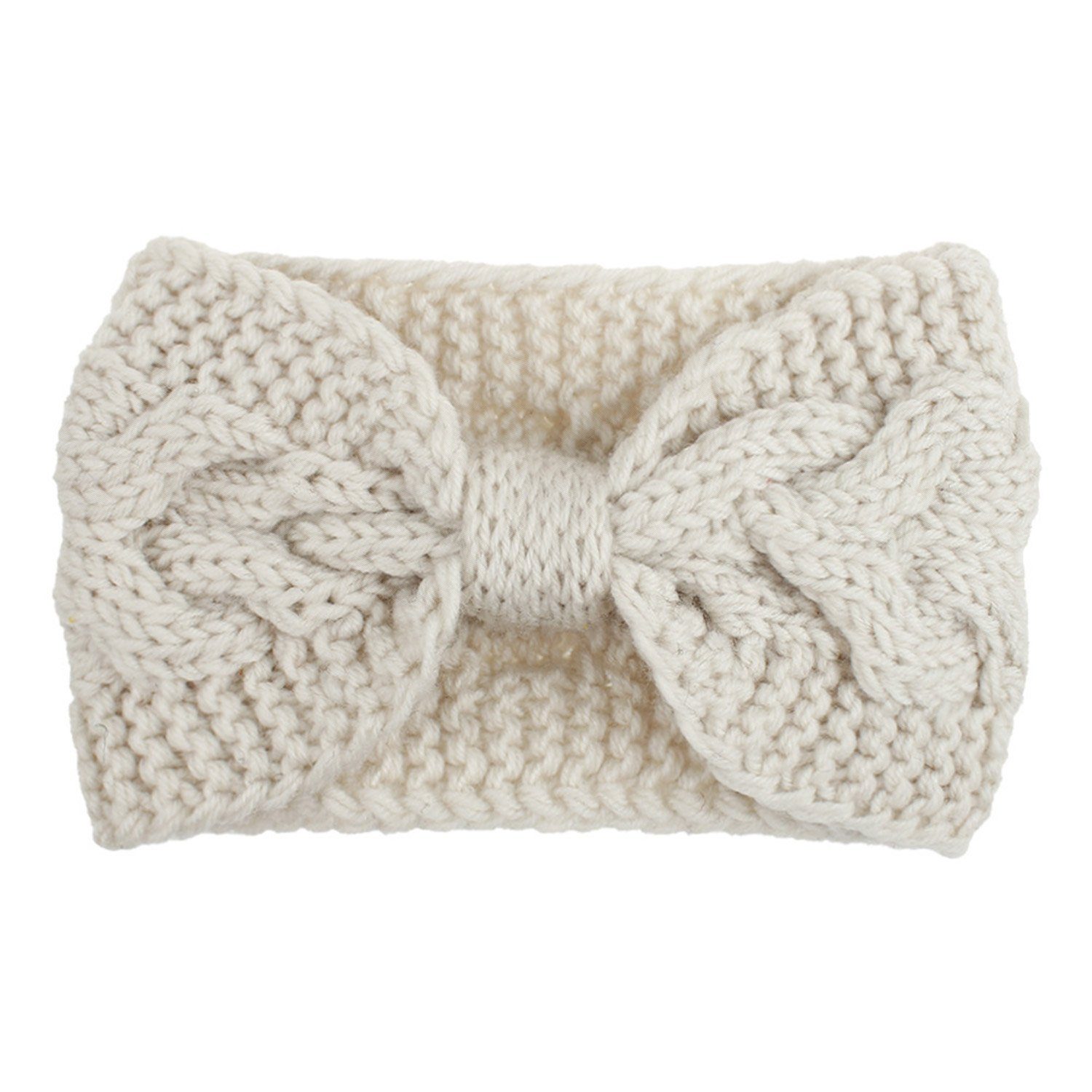 MAGICSHE Stirnband Damen Gestrickte Haarreifen Haarband Herbst /Winter Haarschmuck Beige