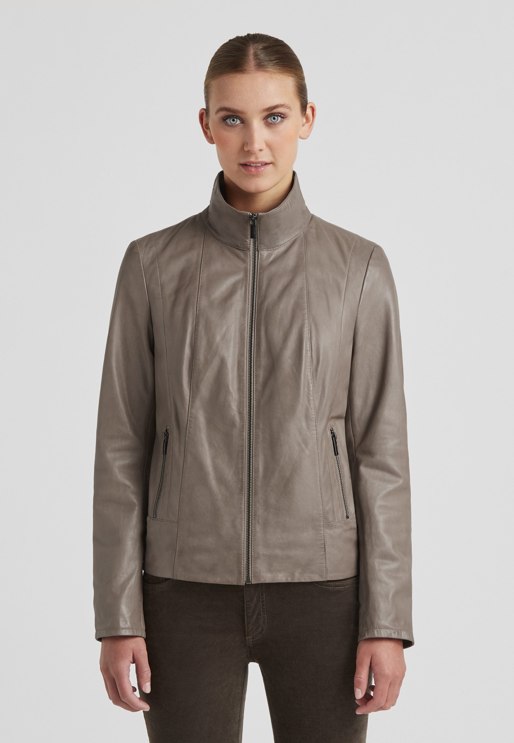 Lederjacke MSVela Damen Bikerjacke Jacke Leder klassisch