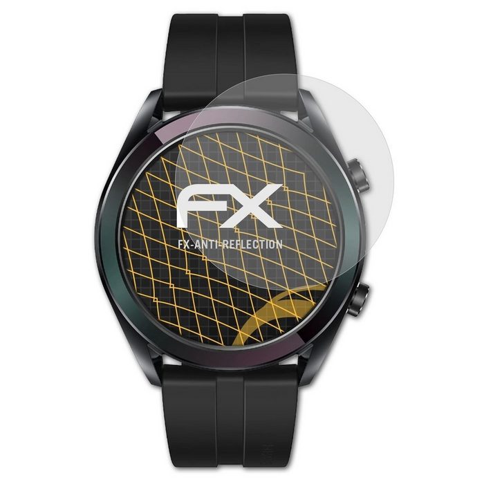 atFoliX Schutzfolie für Huawei Watch GT Elegant (3 Folien) Entspiegelnd und stoßdämpfend