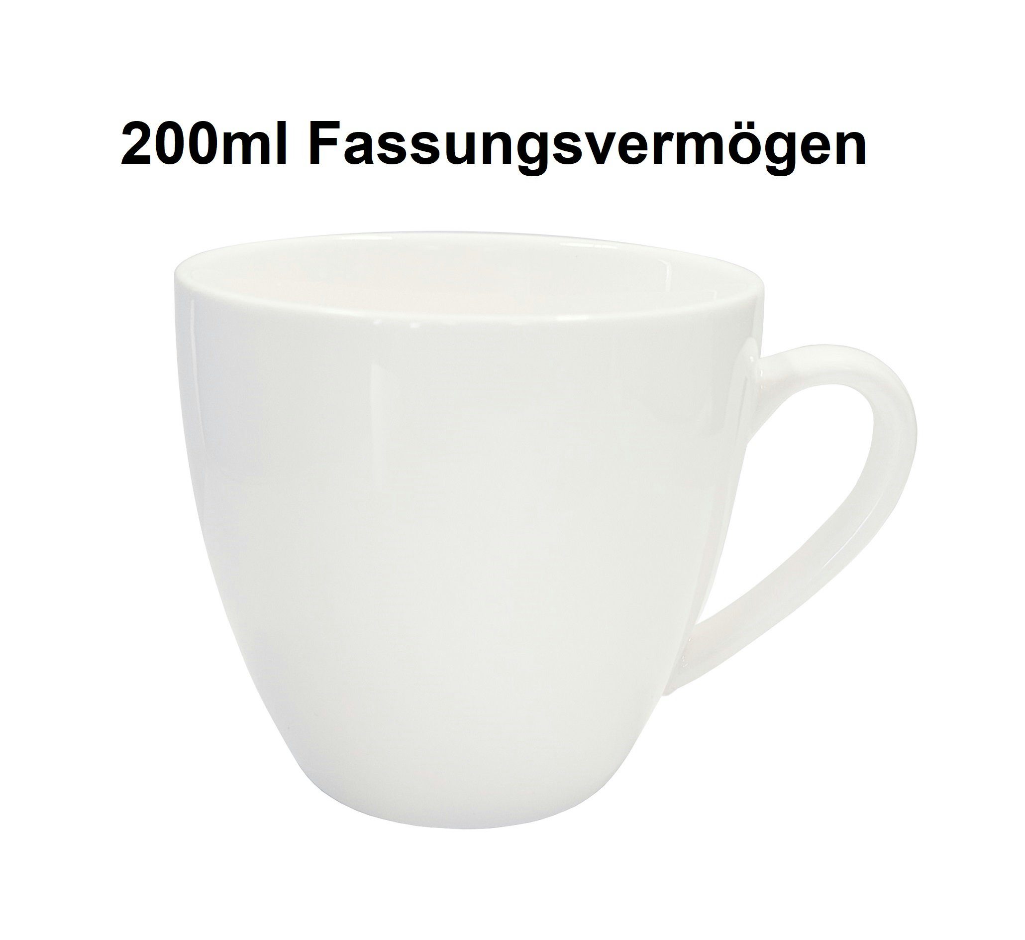 Provance weiß Stück Kaffeetasse Tasse Keramik 200 Teetasse 12 Becher ml Pot 200ml