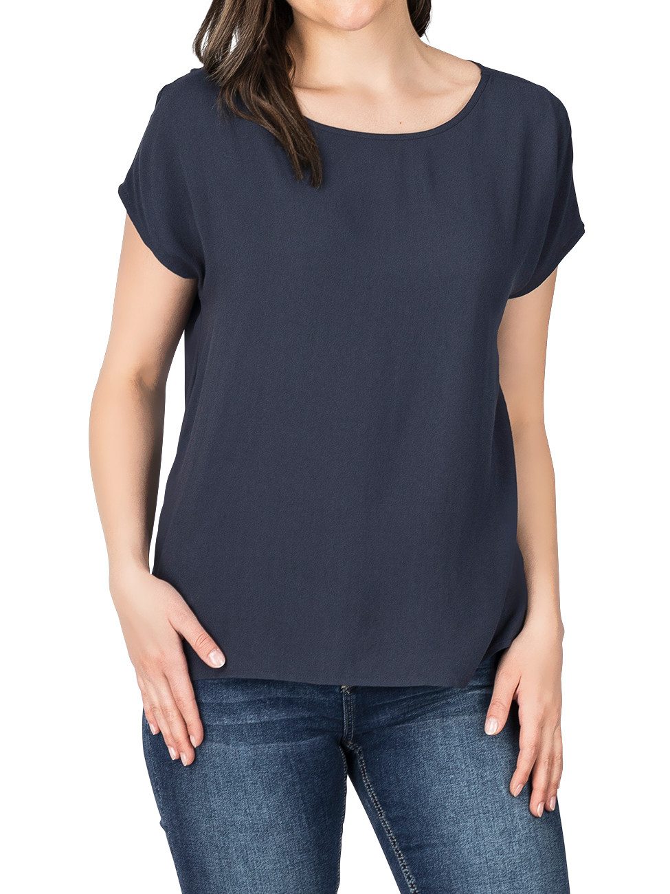 DENIMFY T-Shirt Damen Blusentop DFJule Regular Fit (1-tlg) Basic Kurzarm Bl günstig online kaufen