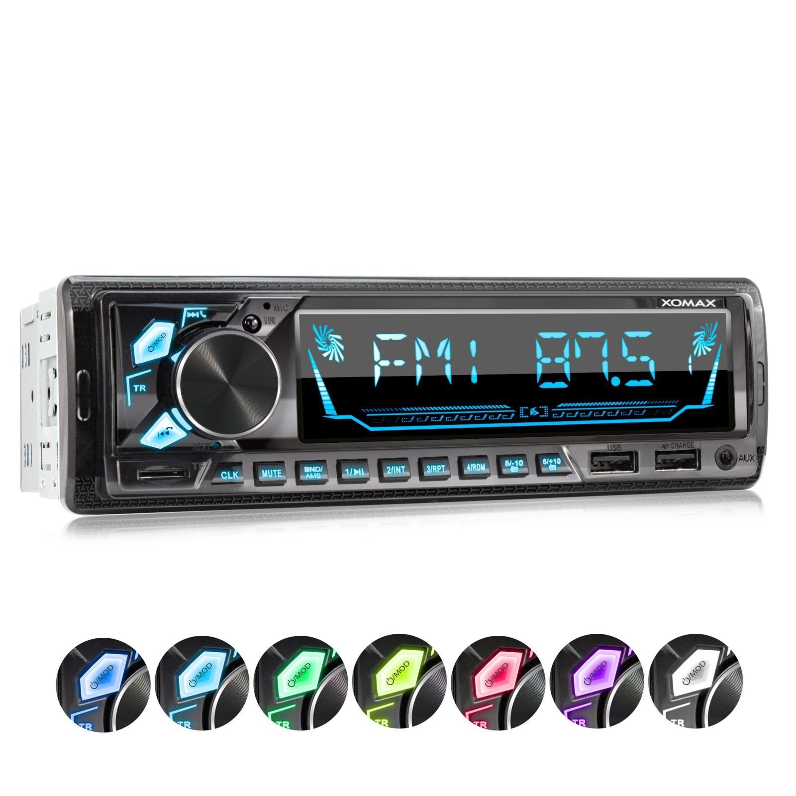 XOMAX XM-R282 Autoradio mit Bluetooth, 2x USB, SD, AUX IN, 1 DIN Autoradio