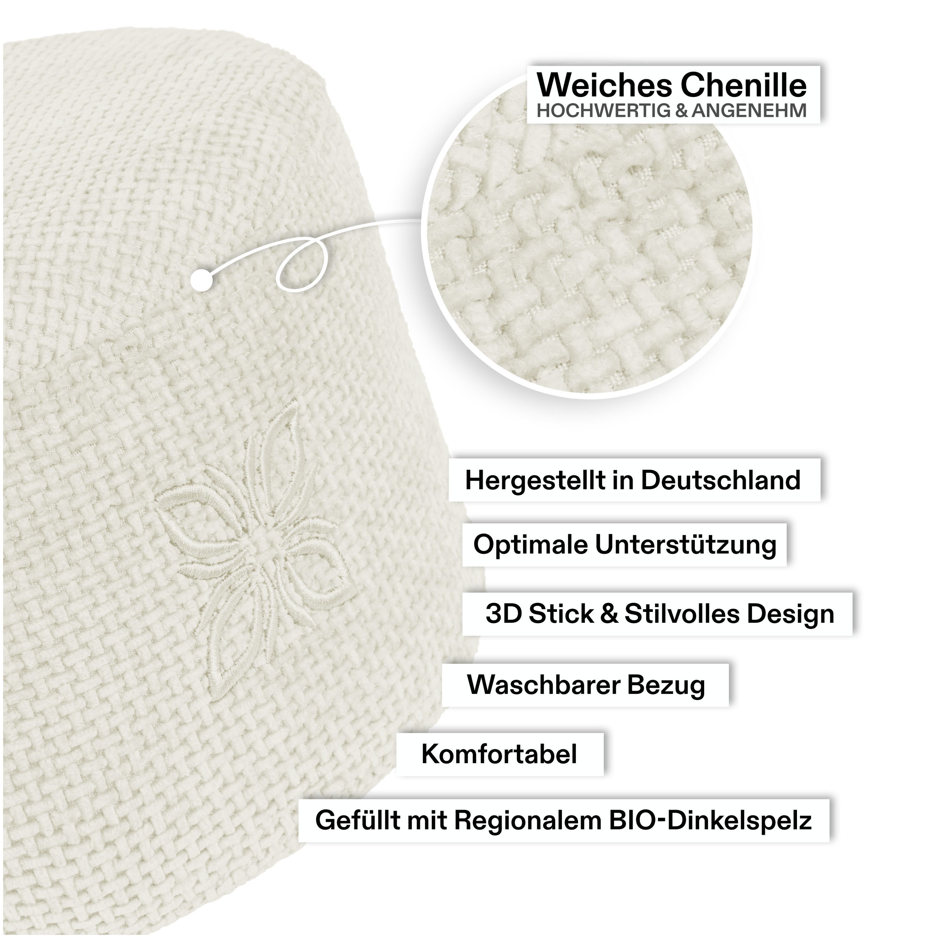 OMNANA Meditationskissen CUSHY™, Chenille-Bezug, ergonomisch, nachhaltig, günstig online kaufen
