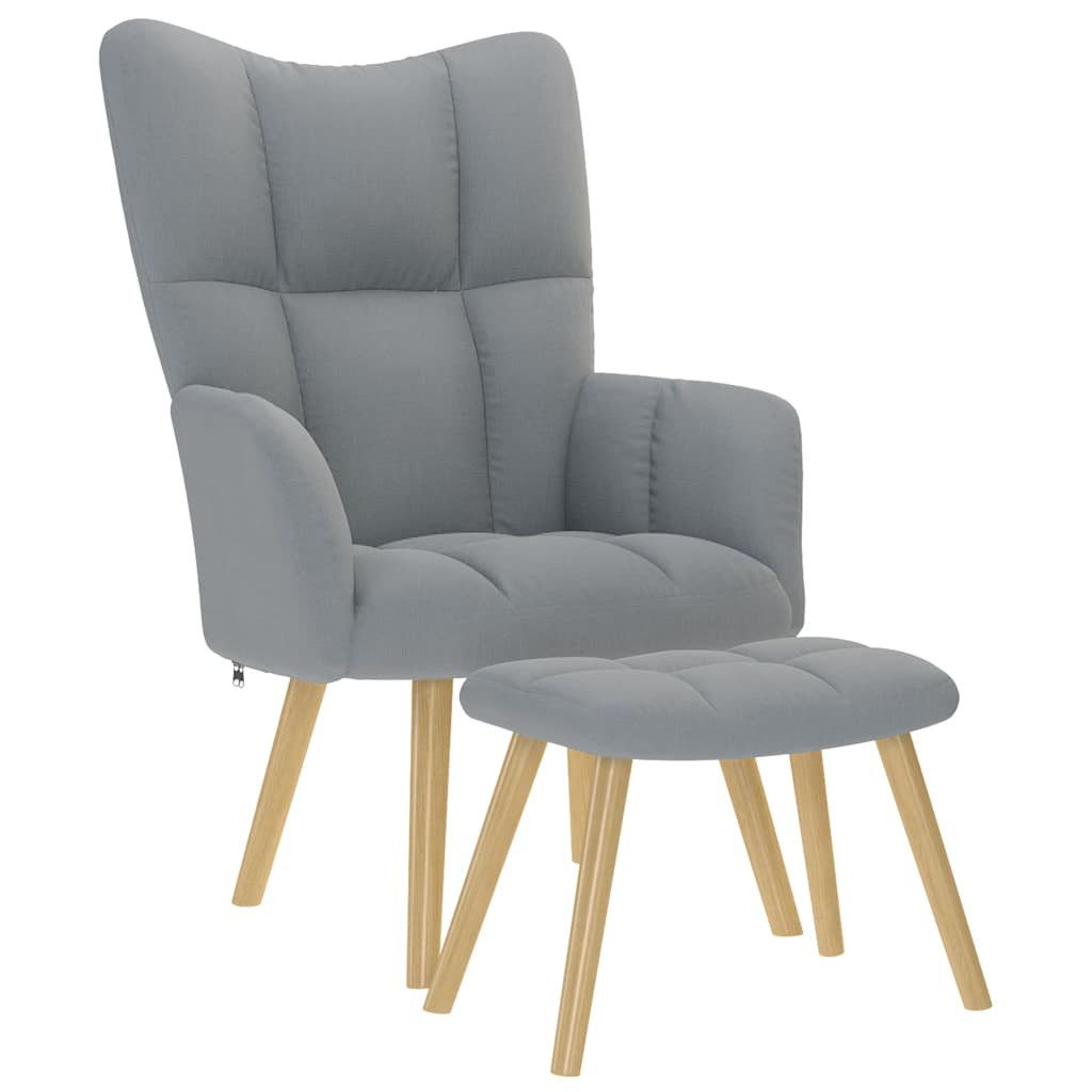 vidaXL Sessel Relaxsessel mit Hocker Hellgrau günstig online kaufen
