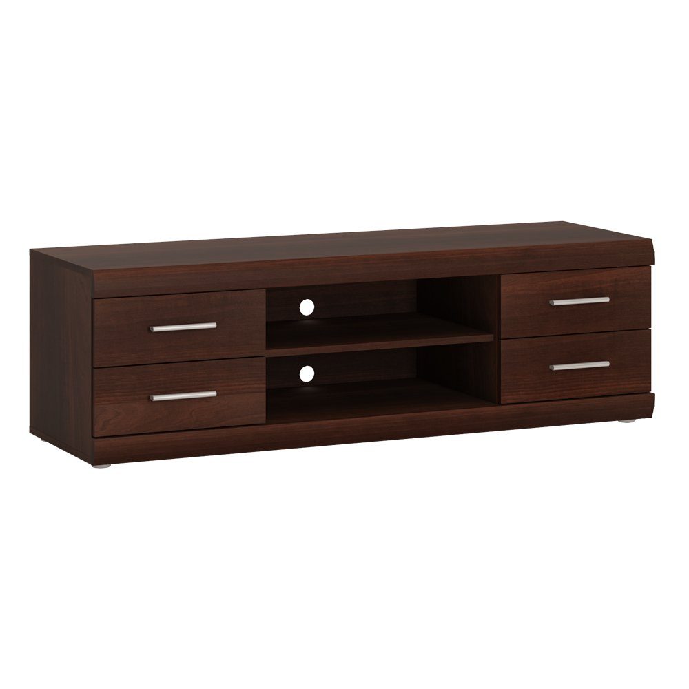 Lomadox Lowboard IMPERIA-129, Fernsehschrank TV Schrank 140 cm Nussbaum Wohnzimmer braun retro