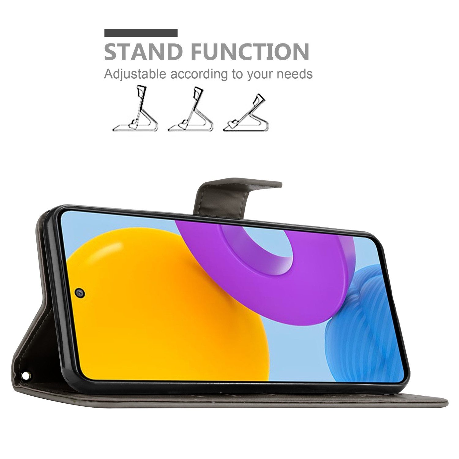Cadorabo Handyhülle für Samsung Galaxy M52 5G Hülle Samsung Galaxy M52 5G, Hülle Schutzhülle Blumen Flower mit Standfunktion Kartenfach Magnet