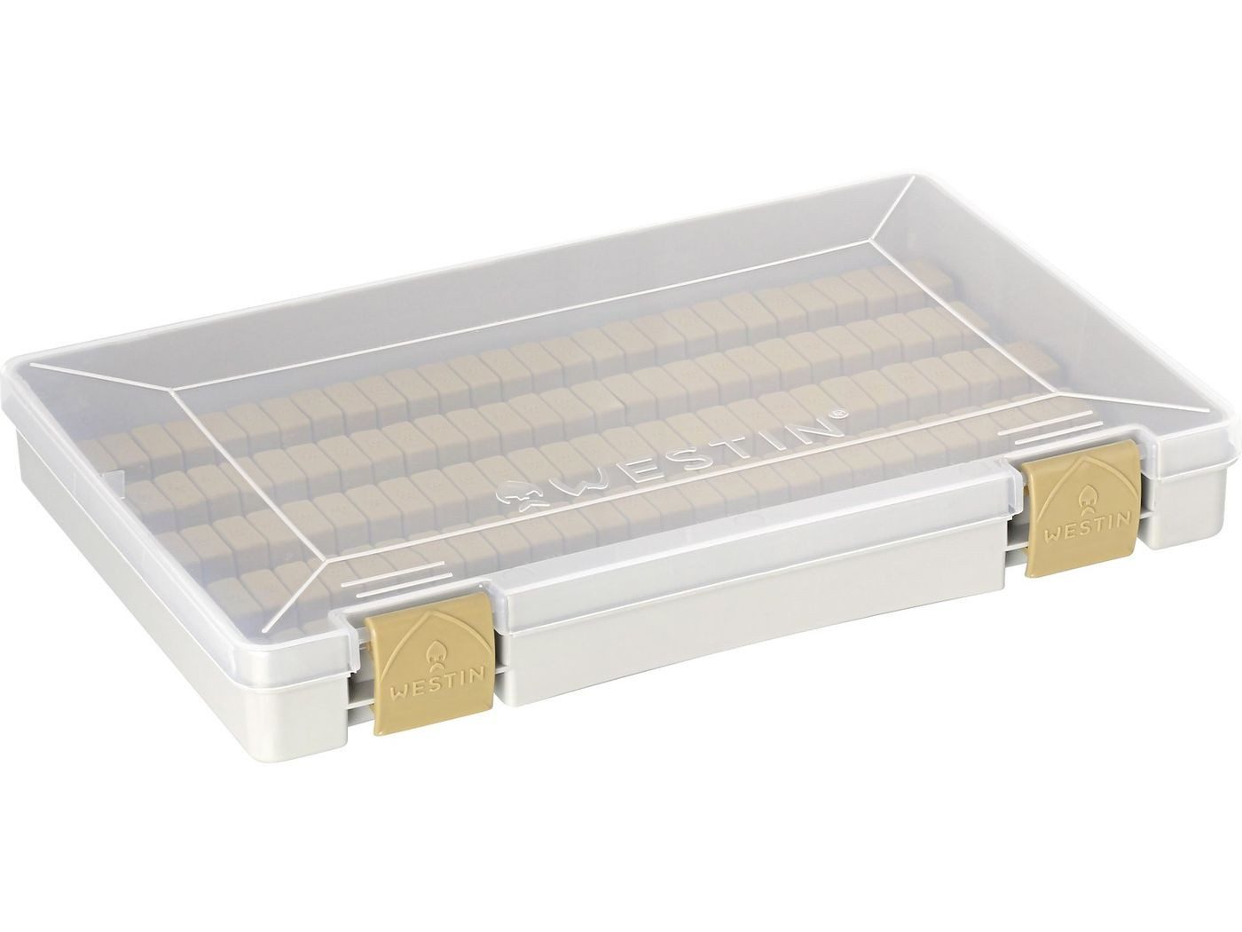 Angelkoffer Westin W3 Jig Box (135 Slots) 27.4X18X4Cm M Grey/Clear
