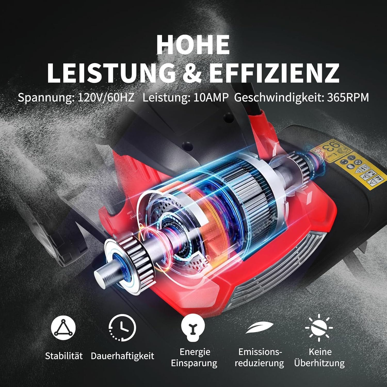 KOMFOTTEU Elektromotorhacke Elektro-Bodenhacken, 1200w, mit 16 harten Messer
