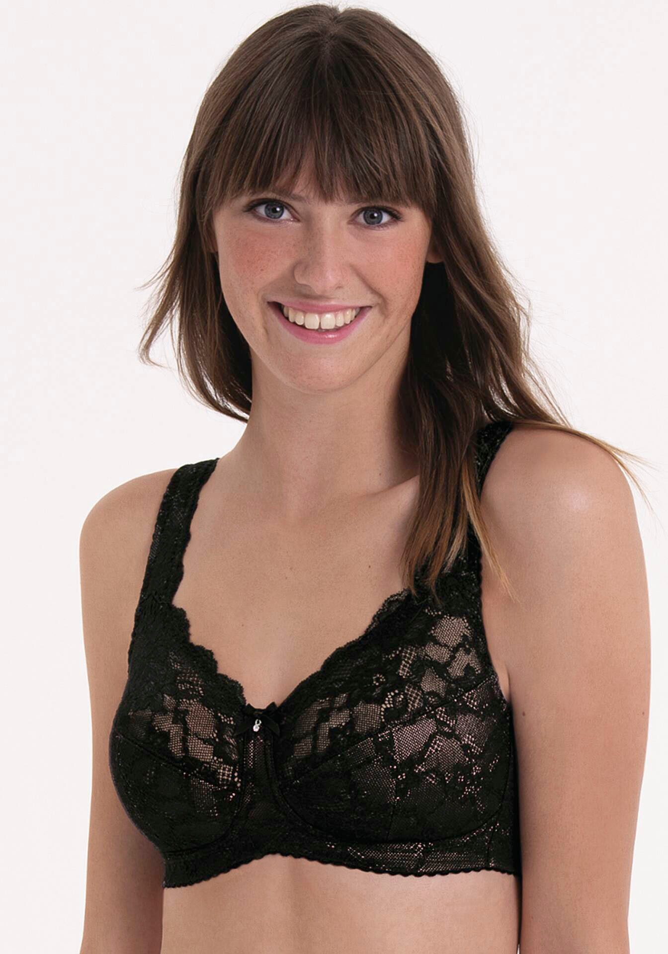 Rosa Faia Bügelloser BH Bobette ohne Bügel, mit Spitze, 3-geteilten Cups, Komfortträger, feminin