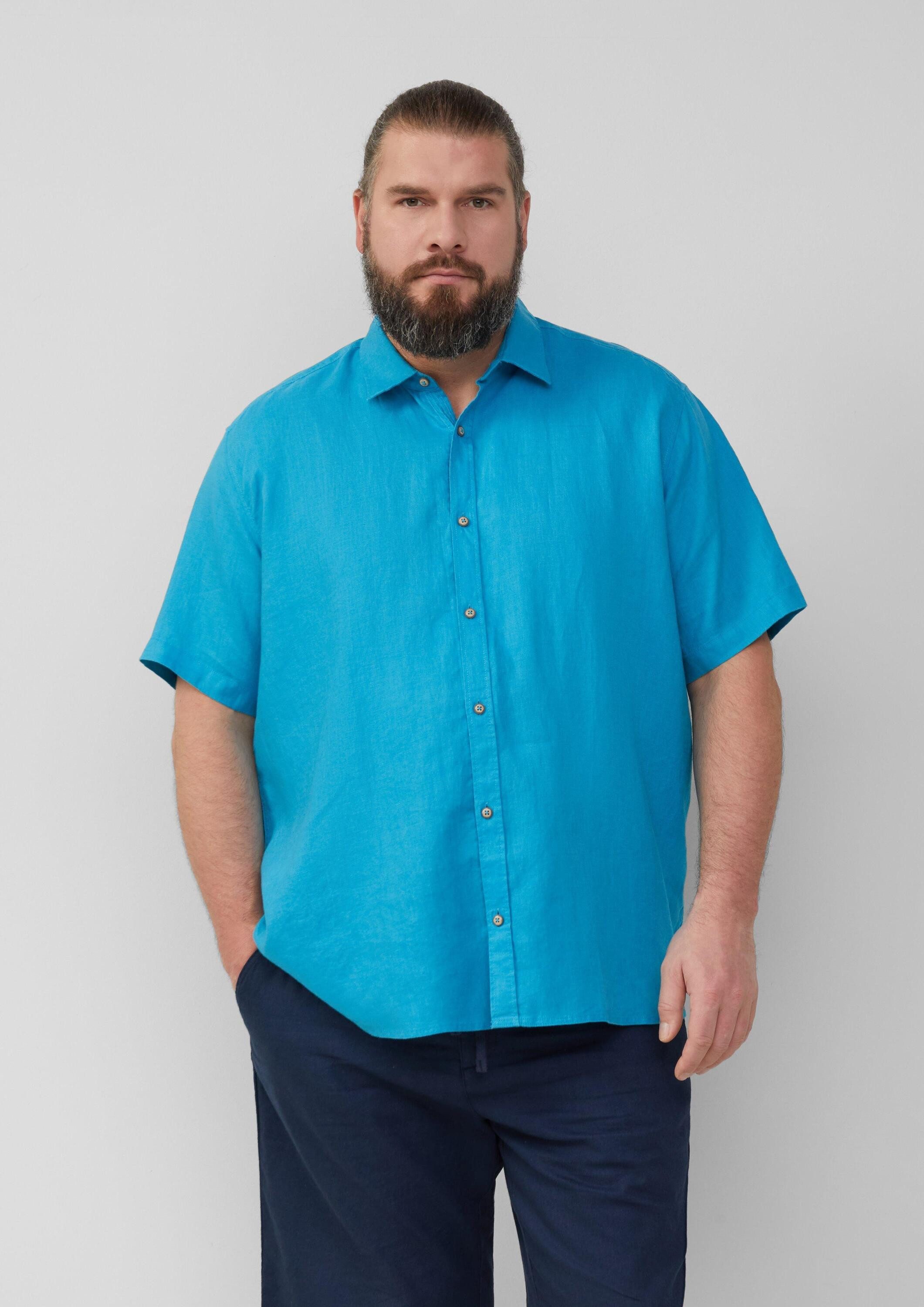 s.Oliver Kurzarmhemd Hemd Regular Fit: Leichtes Kurzarmhemd aus 100% Leinen