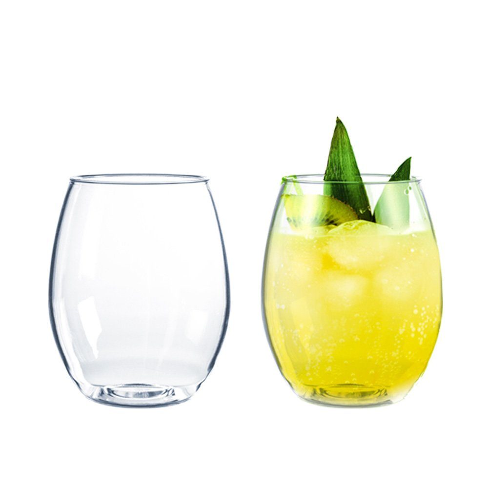 Doimoflair Weinglas Doimoflair Weingläser Cocktailglas aus Plastik bruchsicher Transparent, 2-tlg.
