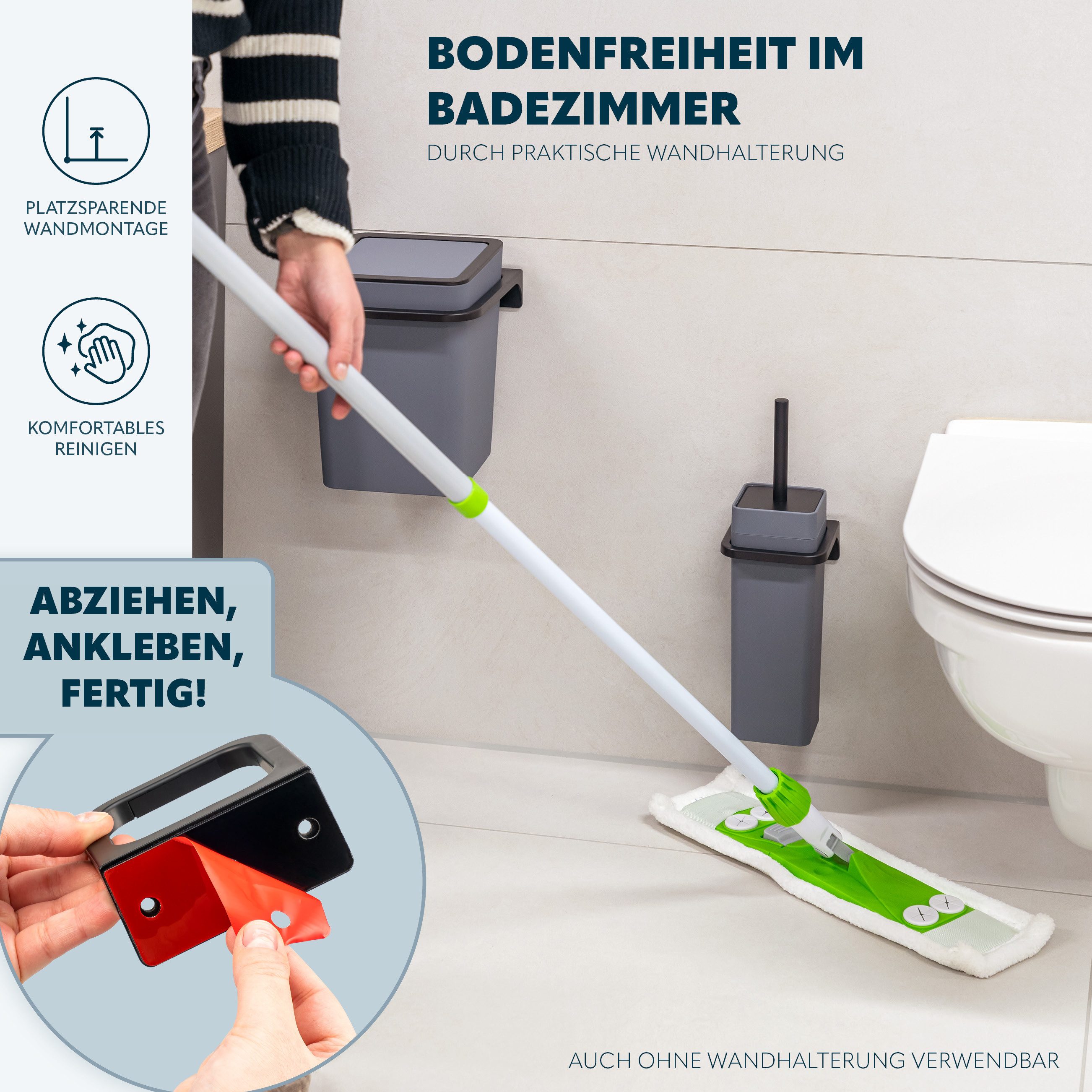 bremermann Badaccessoire-Set 2tlg. Bad-Set SAVONA Softtouch inkl. Wandhalterung, 2 tlg. – Bild 3 von 5